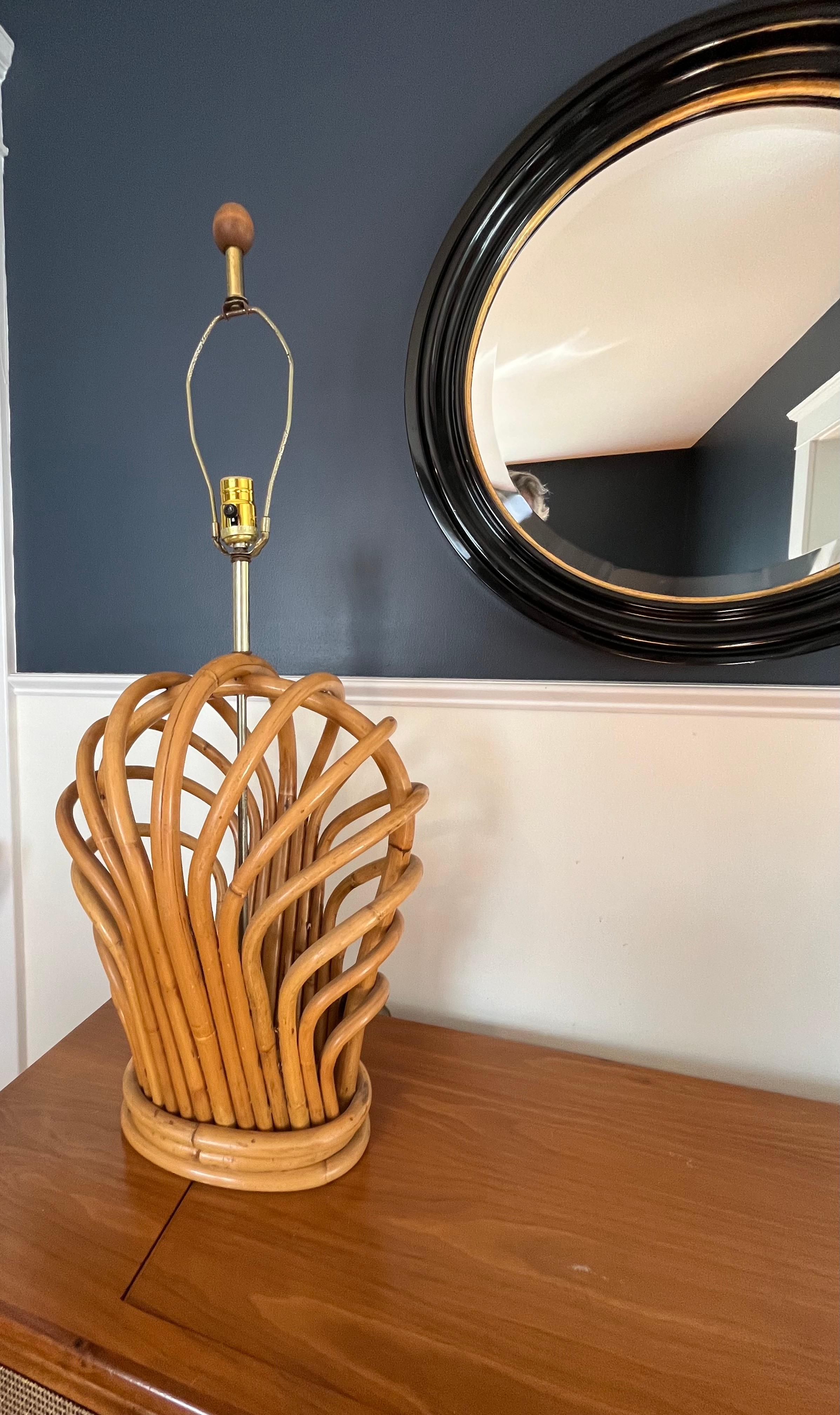 Mid-Century Modern Mid Century Rattan Table Lamp For Sale