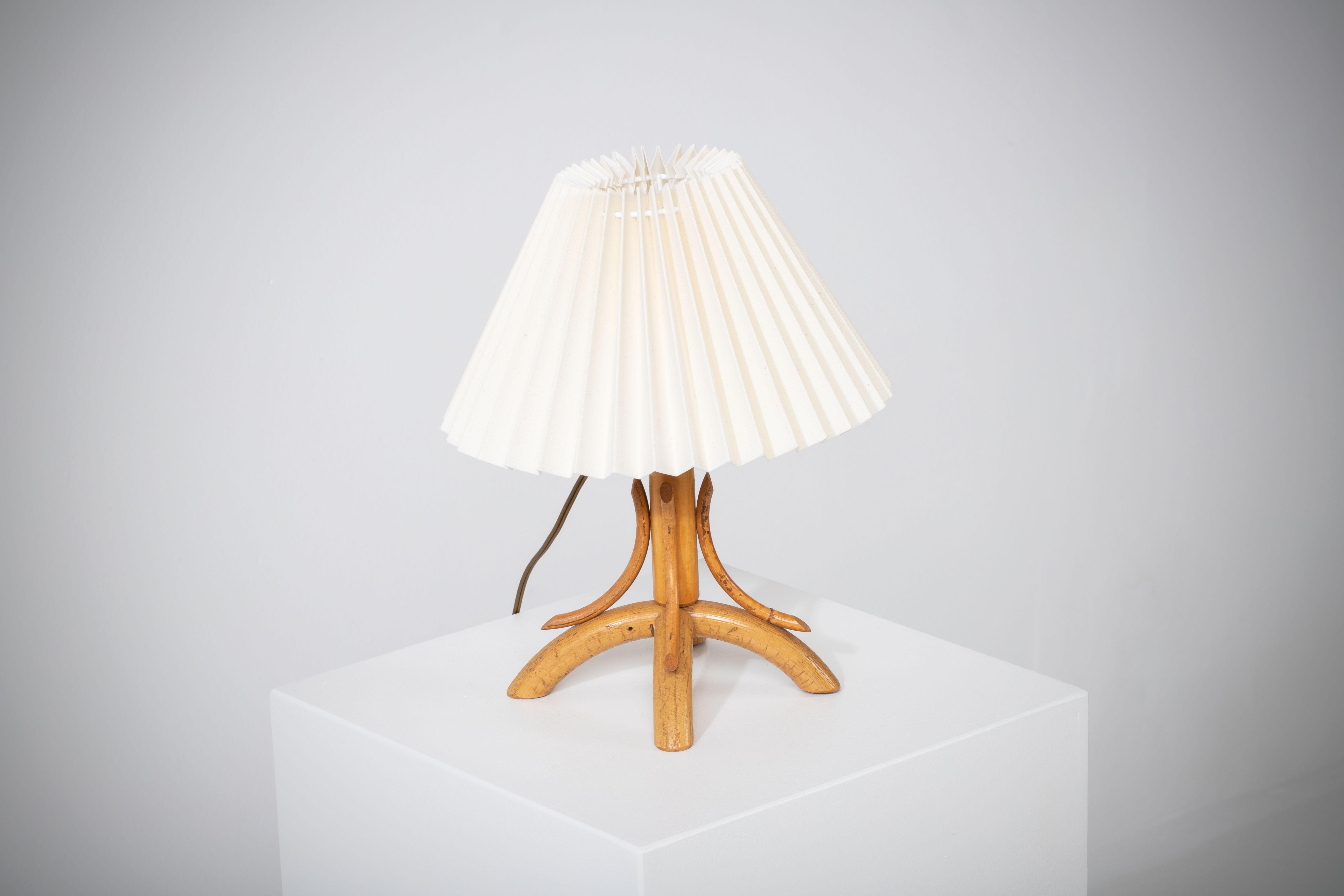 French Midcentury Rattan Table Lamp, France, 1960