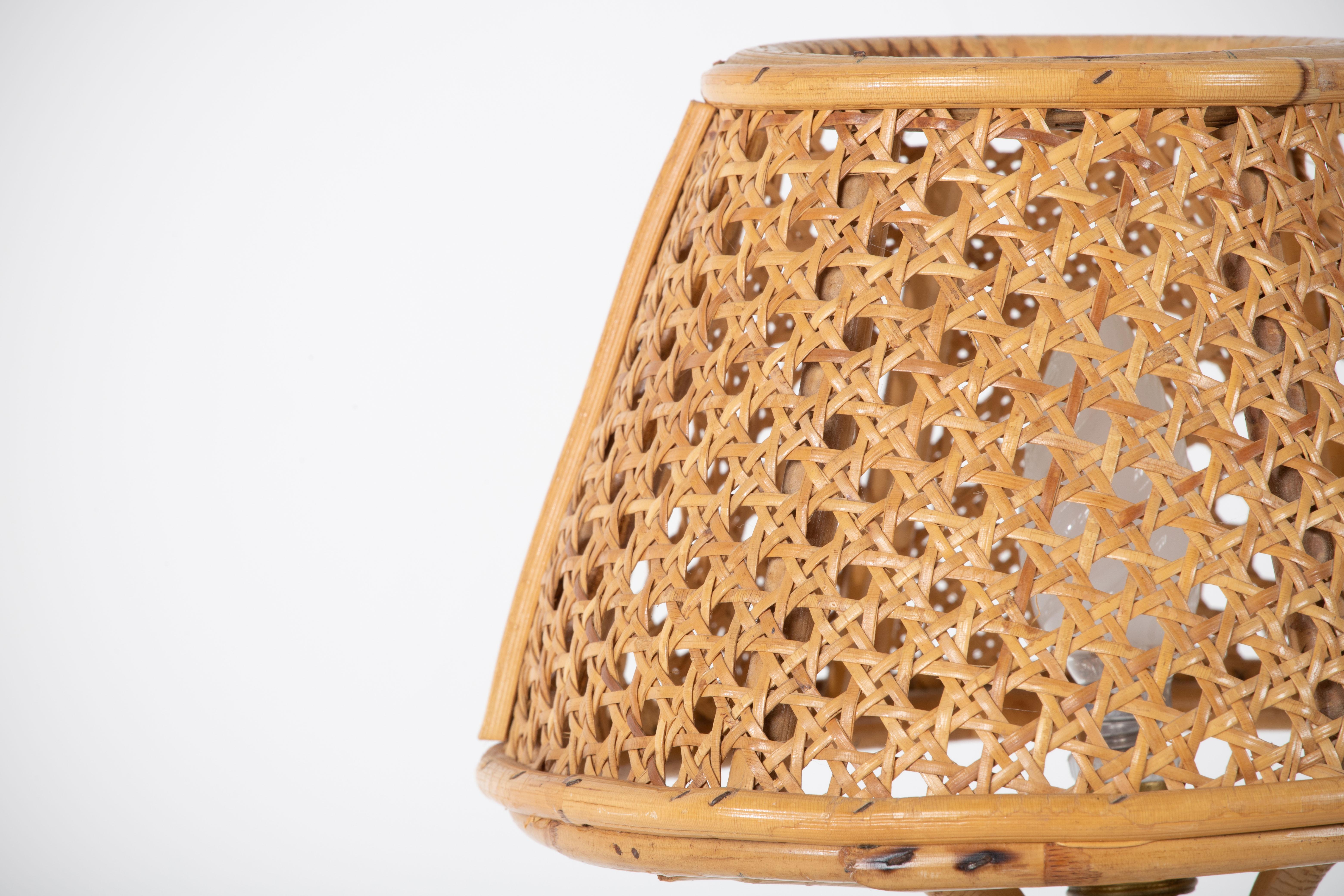 Mid-Century Rattan Table Lamp, Louis Sognot, France, 1960 For Sale 1