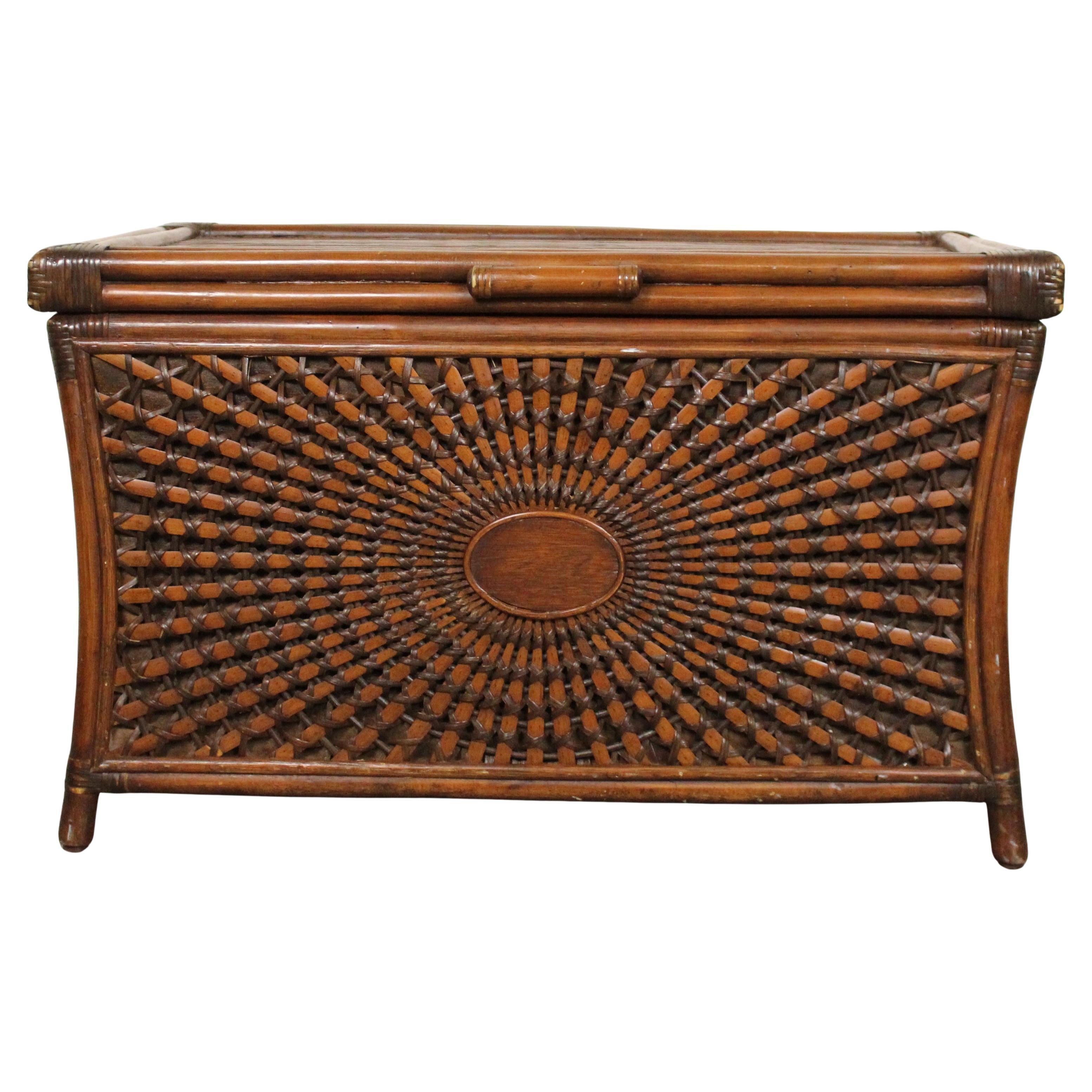 Mid-Century Rattan Trunk