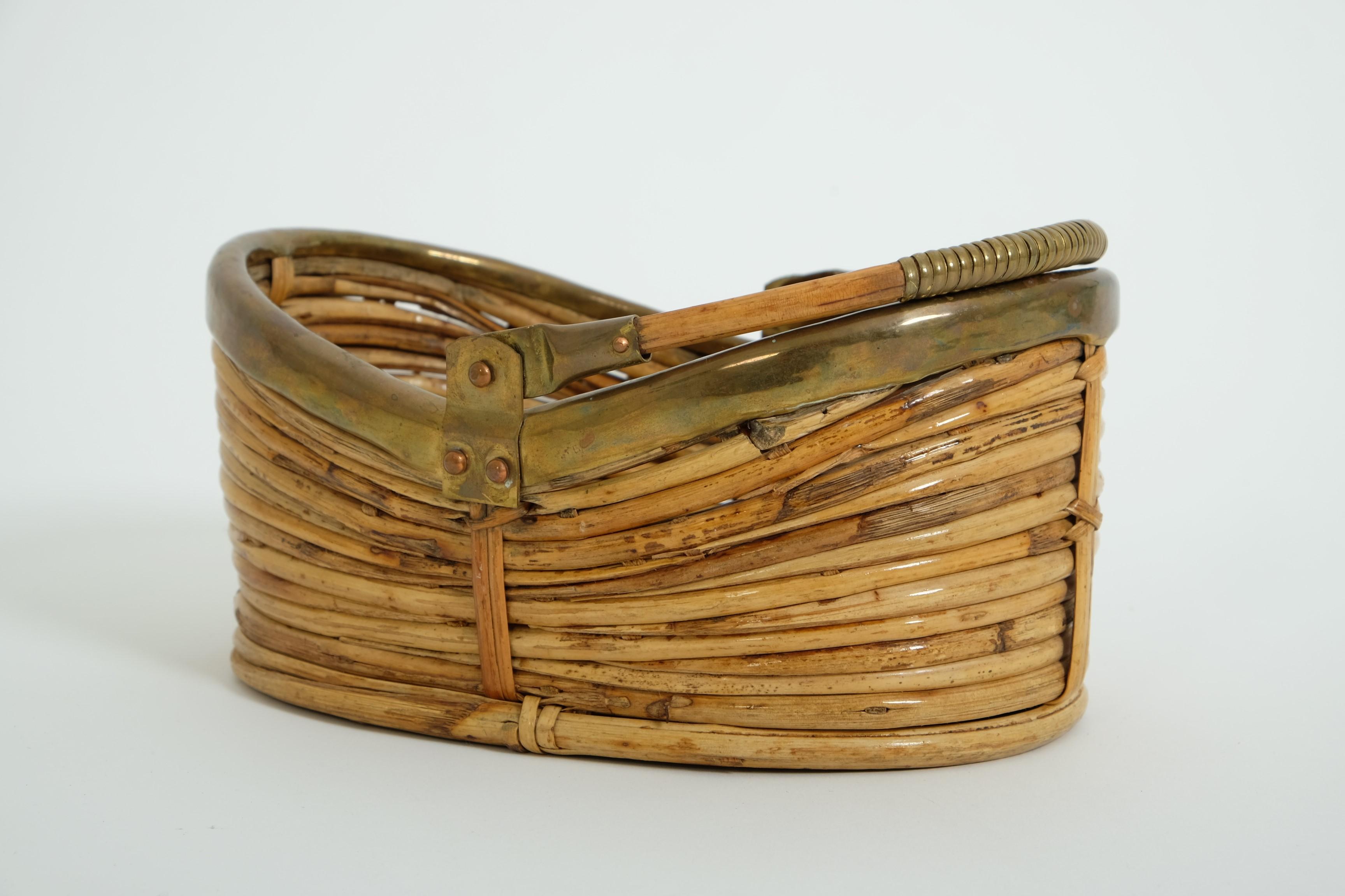 Panier en osier de rotin avec anse, The Modernity, Italie, années 1970 en vente 6