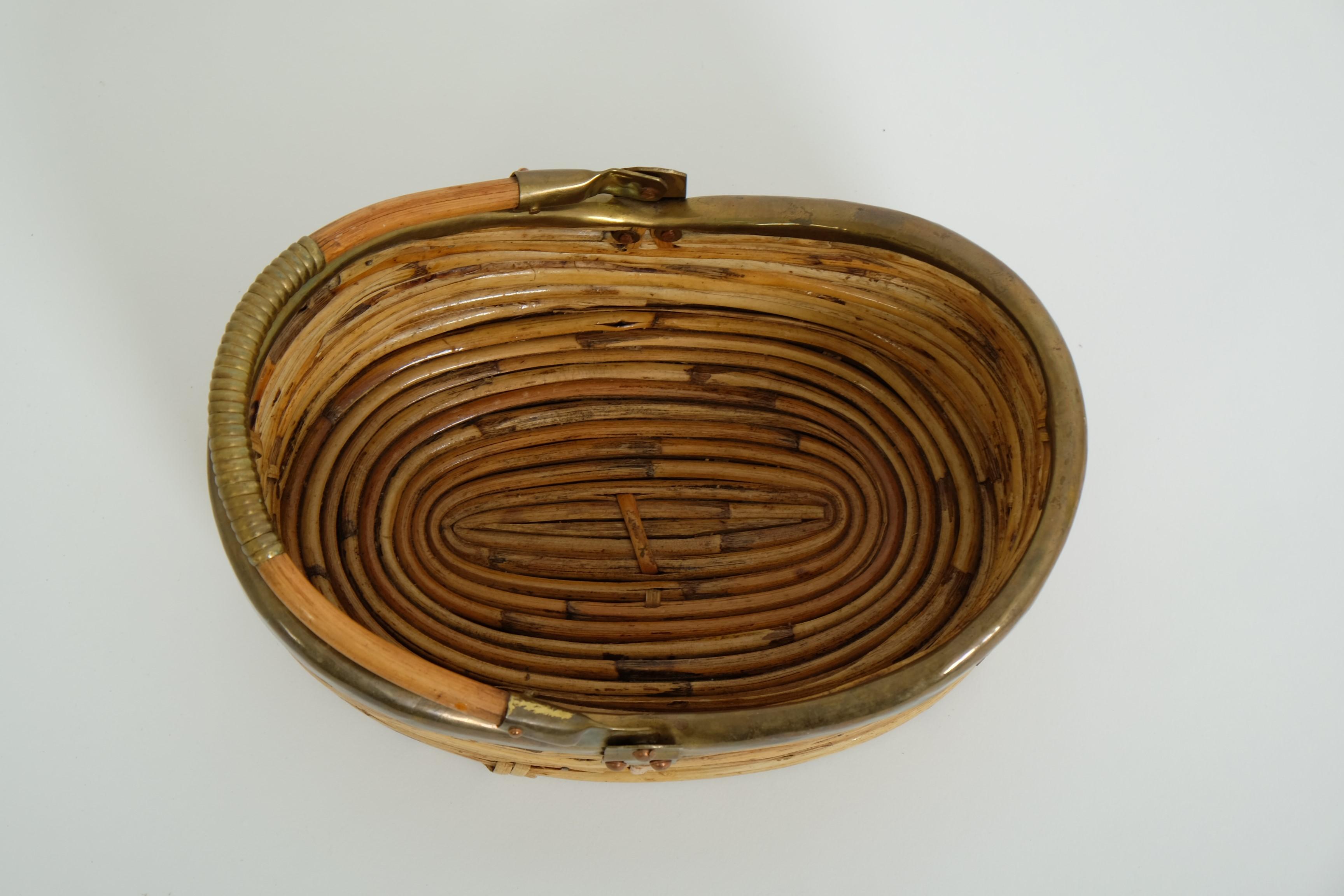 Panier en osier de rotin avec anse, The Modernity, Italie, années 1970 en vente 7