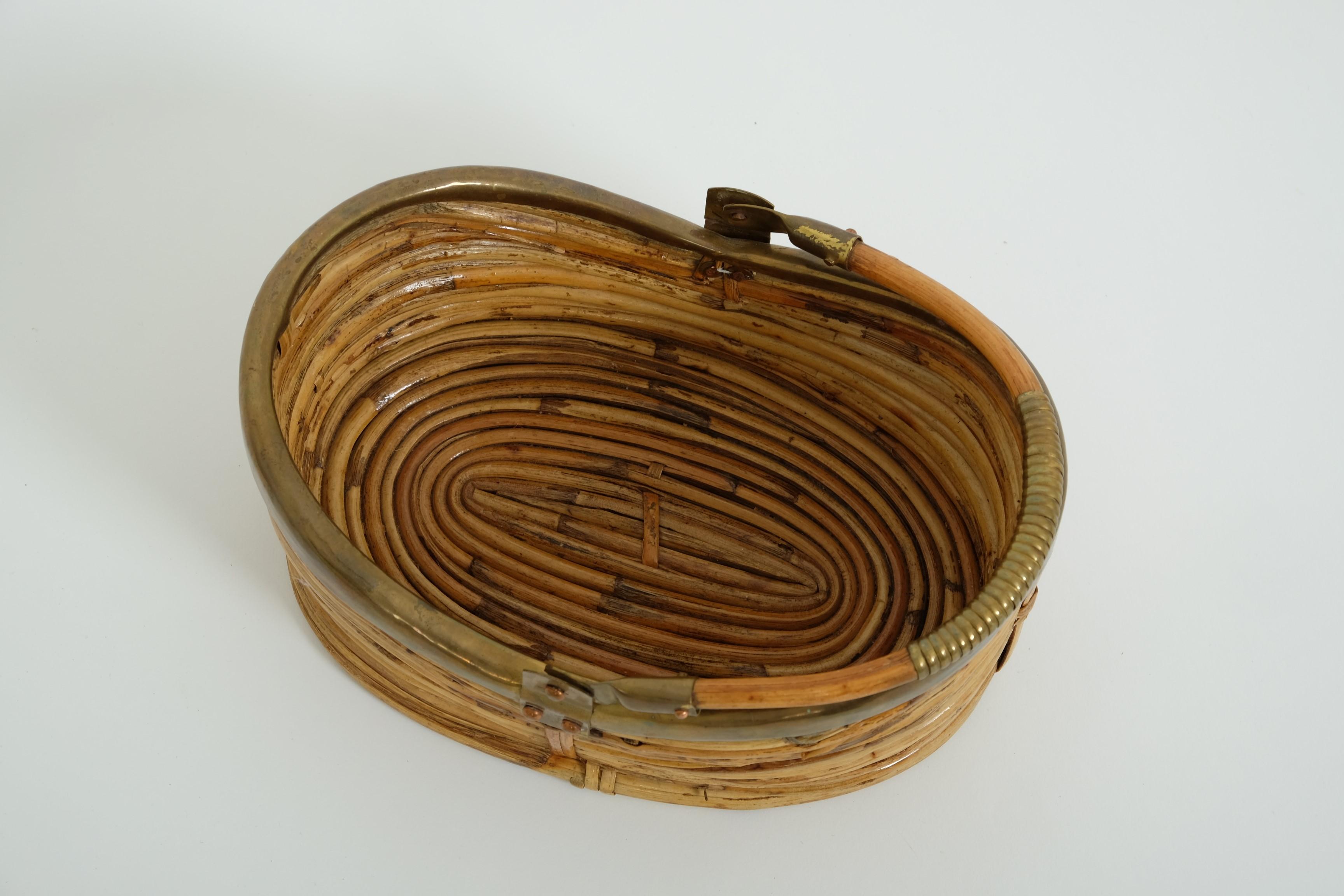 Panier en osier de rotin avec anse, The Modernity, Italie, années 1970 en vente 9