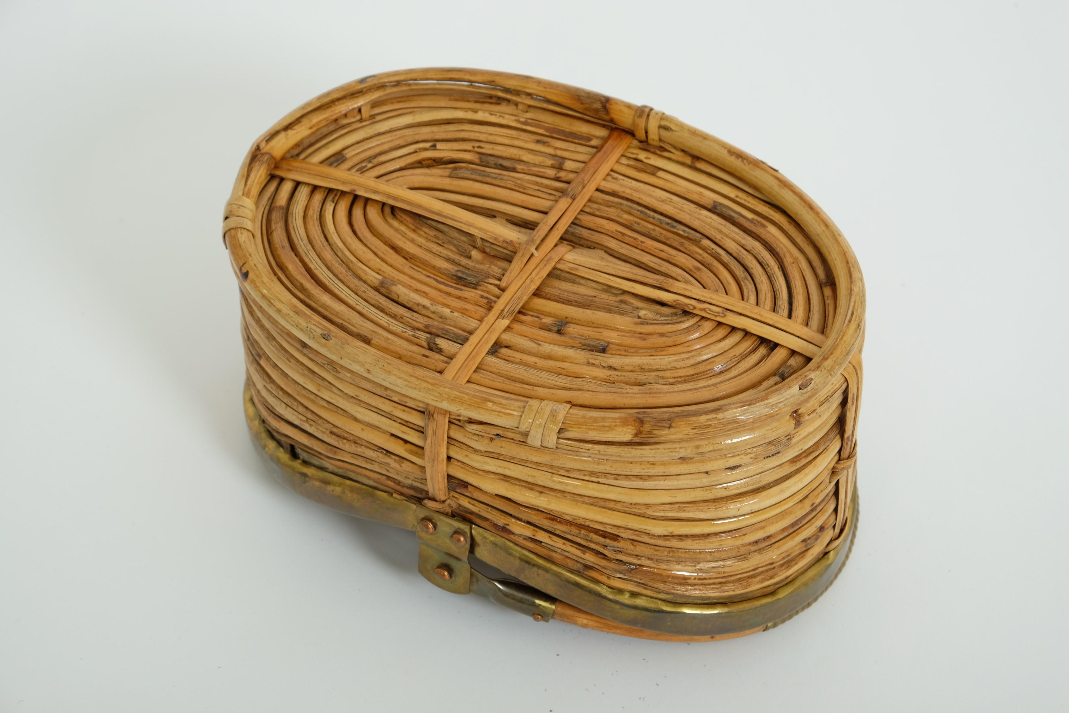 Panier en osier de rotin avec anse, The Modernity, Italie, années 1970 en vente 10
