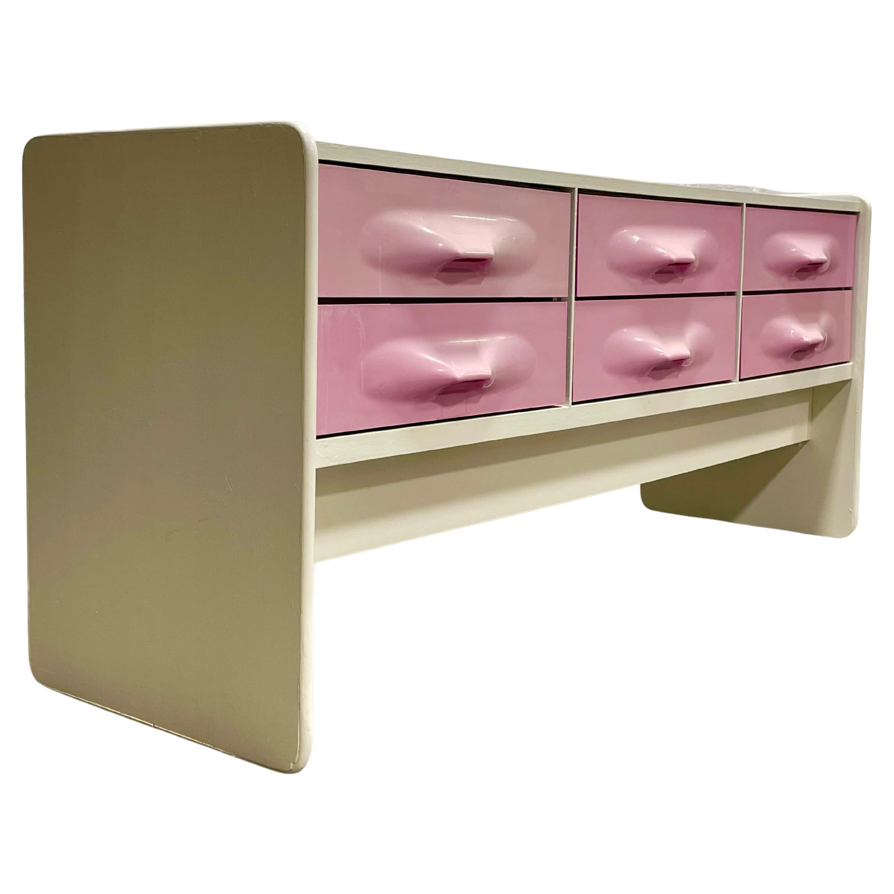 Midcentury Raymond Loewy Styled Molded Long Dresser by Giovanni Maur for Trecor