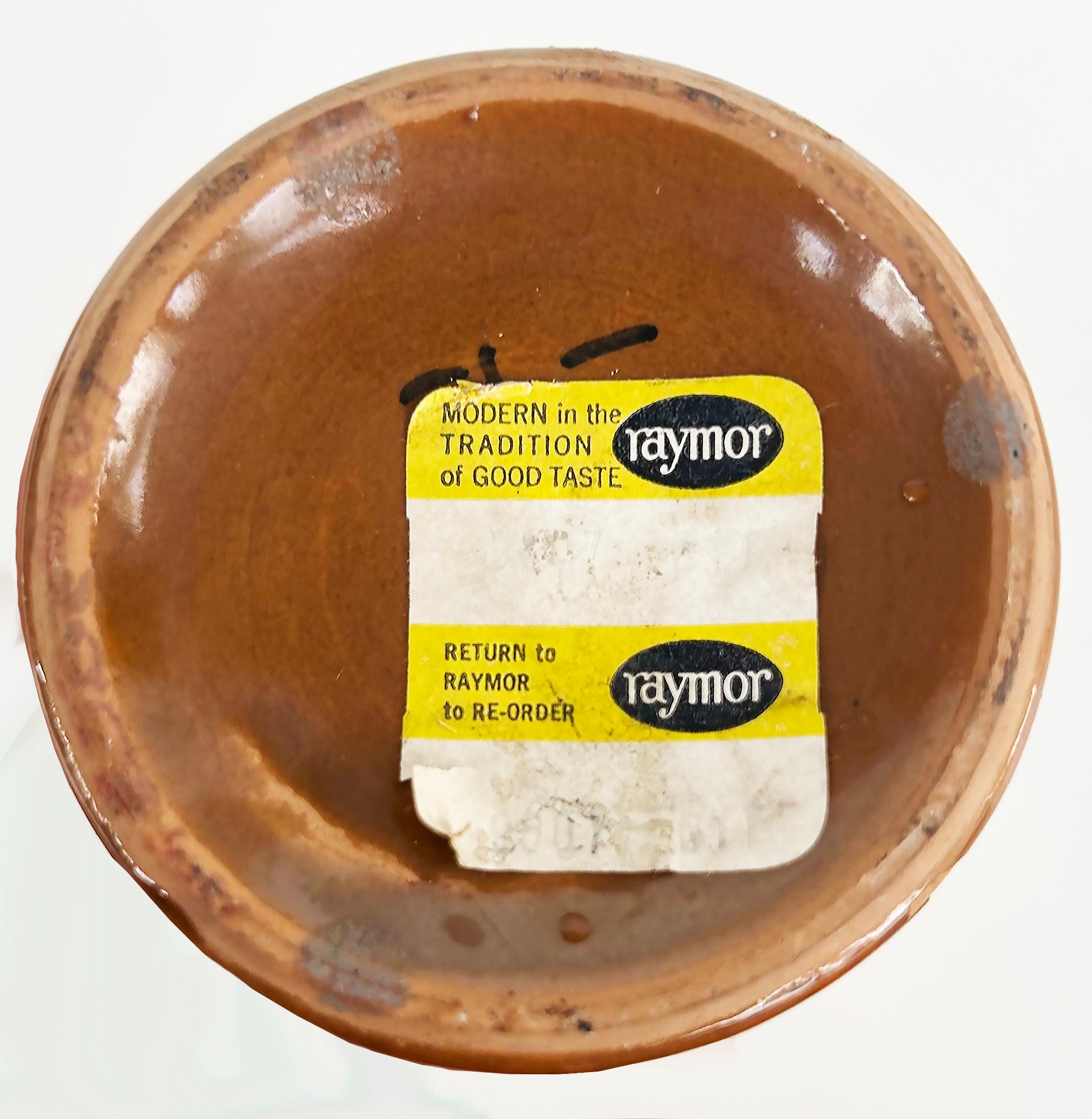 Mid-century Raymor Glazed Ceramic Smoking Set Italy, Box, Lighter and Ashtray For Sale 4