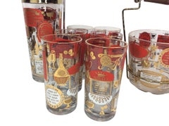 Mid-Century Recipe Cocktail Set by Jeannette Glass Co.