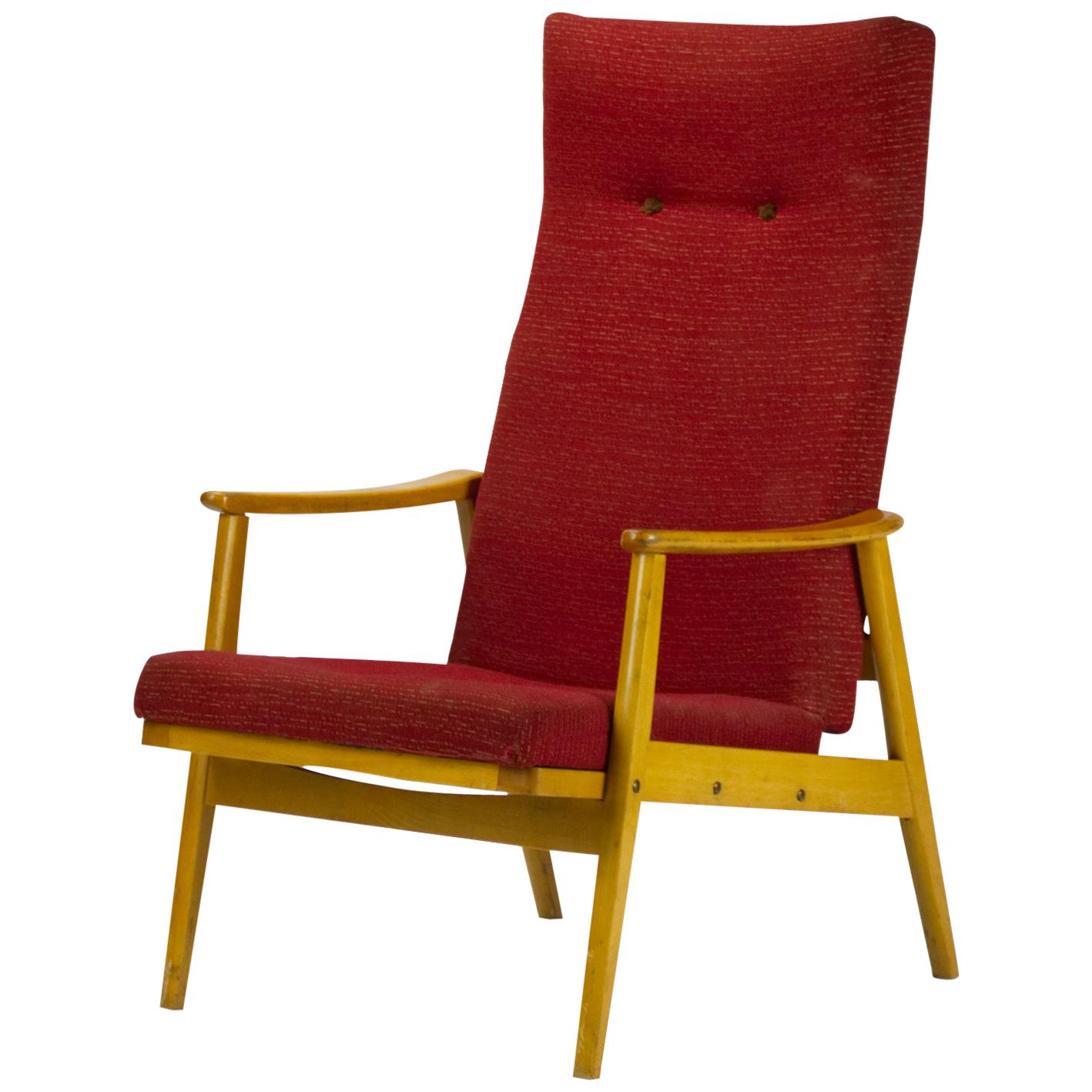 Mid Century Reclining High Back Armchair by TON, 1960s