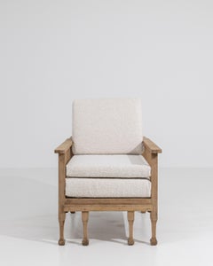 Mid-Century Reclining Lounge Armchair with Pull-Out Footrest in Bouclé Upholste