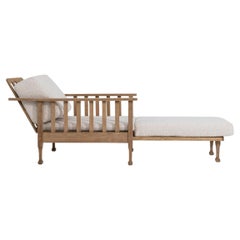 Mid-Century Reclining Lounge Armchair with Pull-Out Footrest in Bouclé Upholste