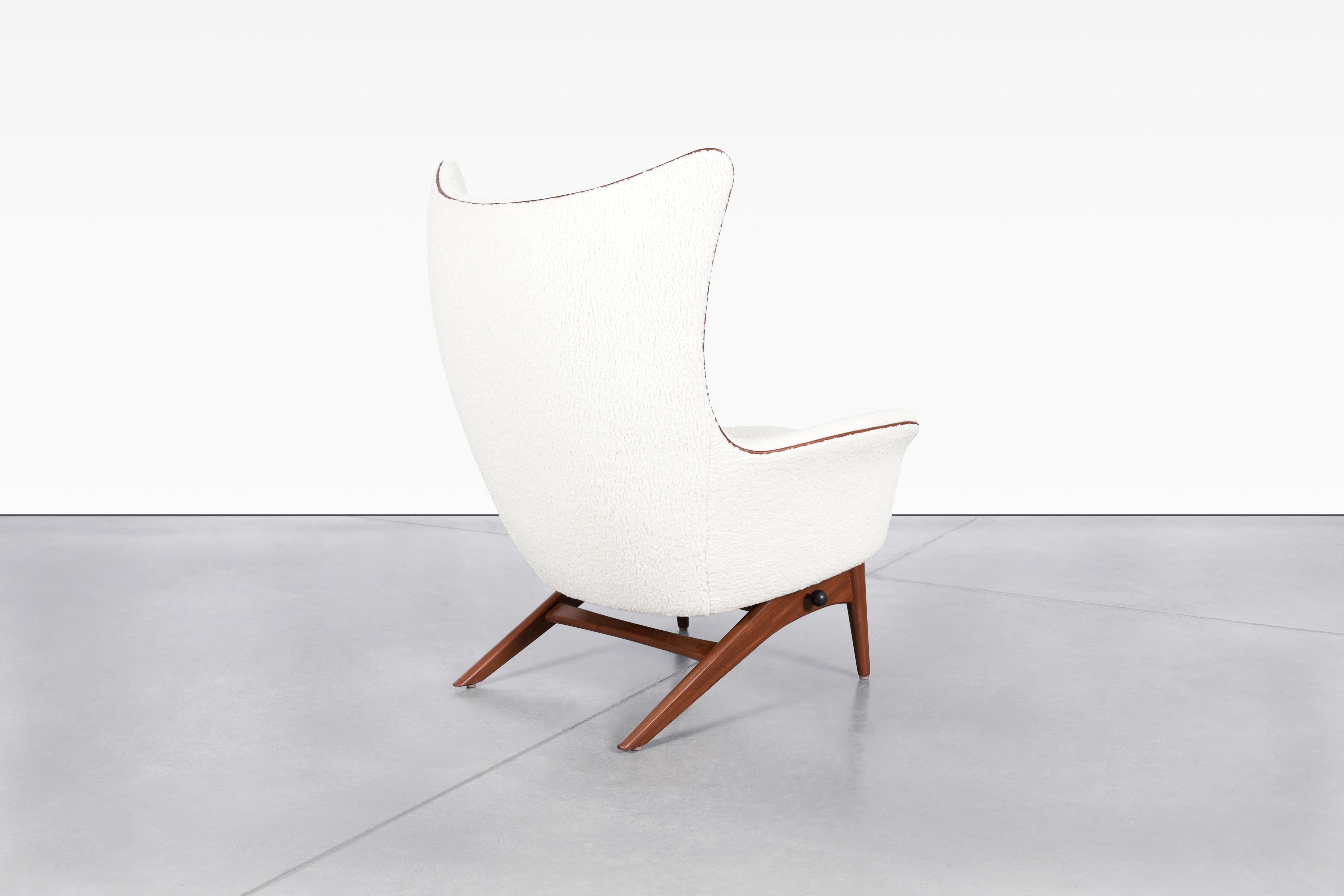Silla reclinable y otomana de mediados de siglo de H.W. Klein para Bramin en venta 3