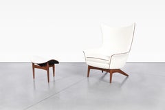 Mid-Century Reclining Lounge Chair and Ottoman by H.W. Klein for Bramin