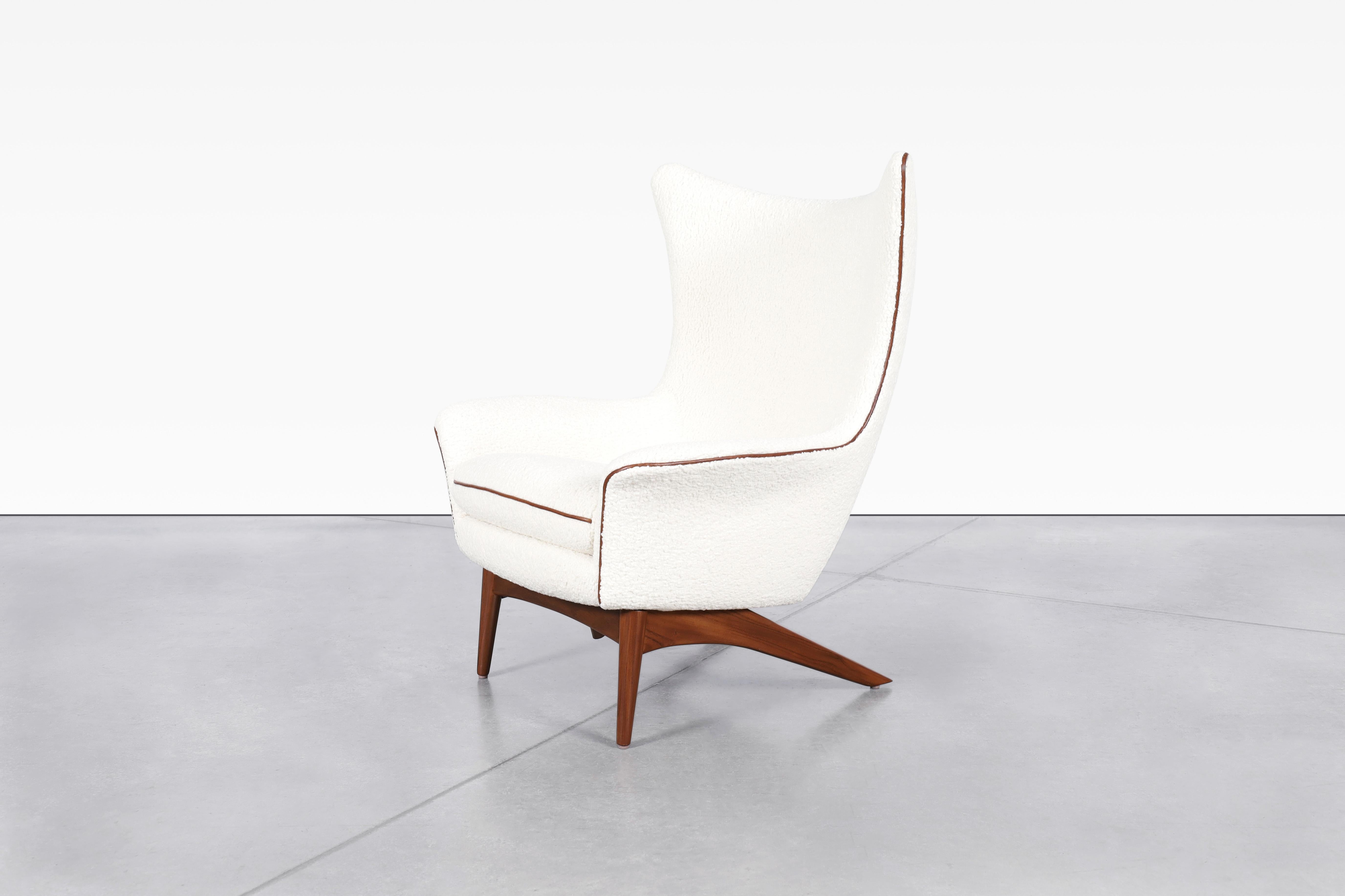 Silla reclinable y otomana de mediados de siglo de H.W. Klein para Bramin mediados del siglo XX en venta
