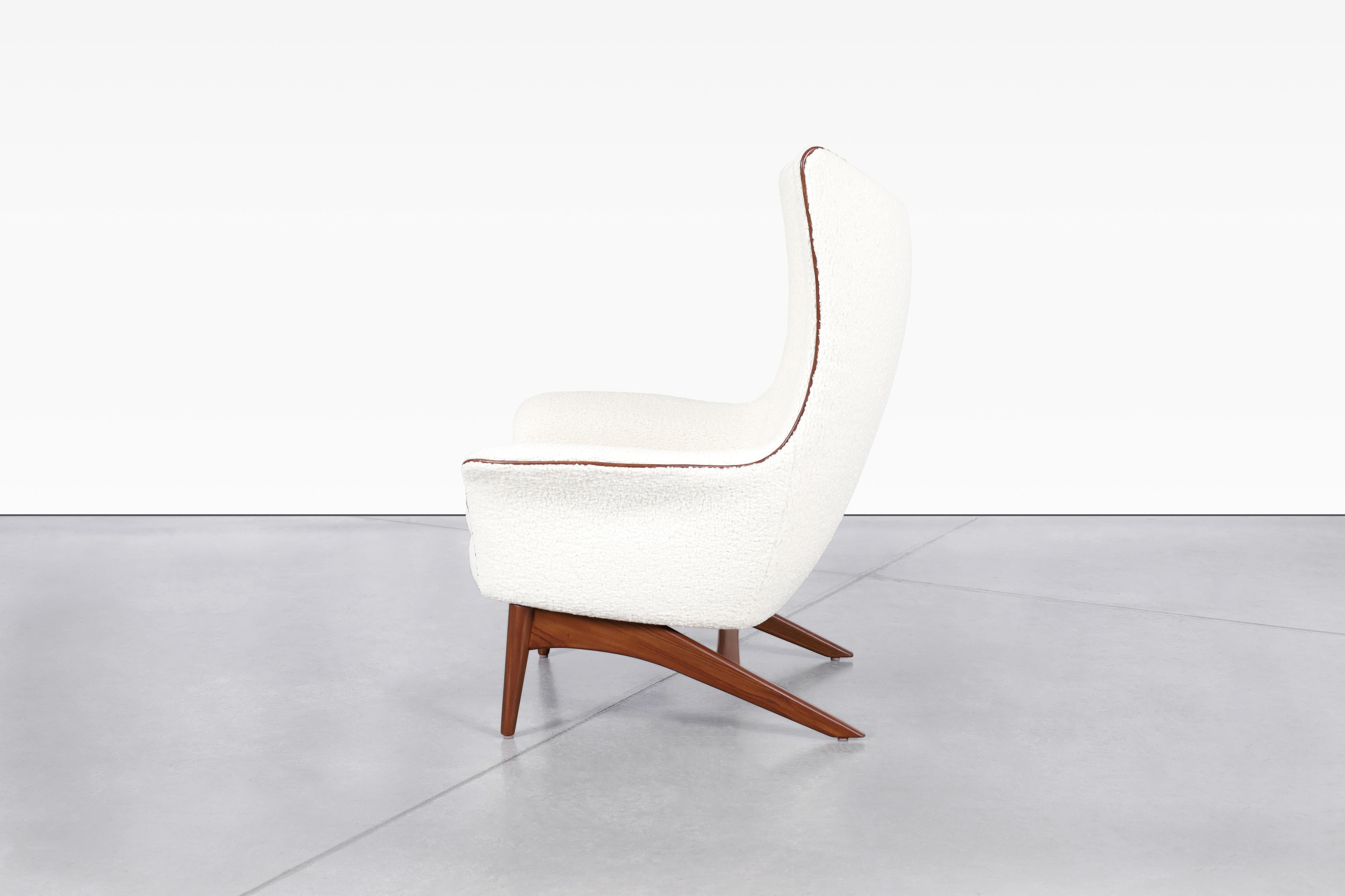 Silla reclinable y otomana de mediados de siglo de H.W. Klein para Bramin en venta 1