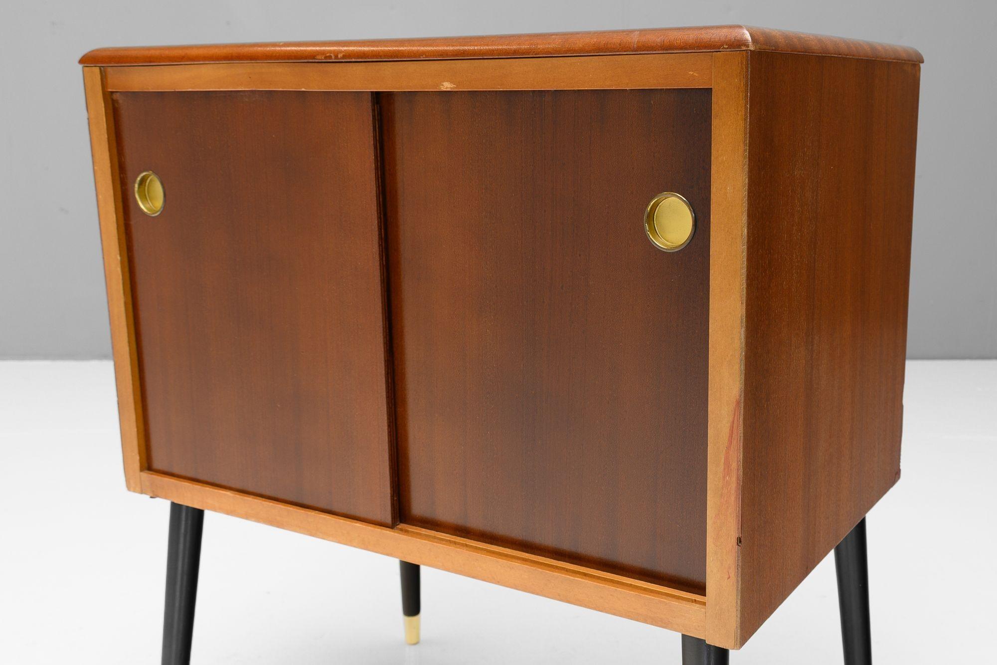Teak Mid-Century Record Cabinet For Sale