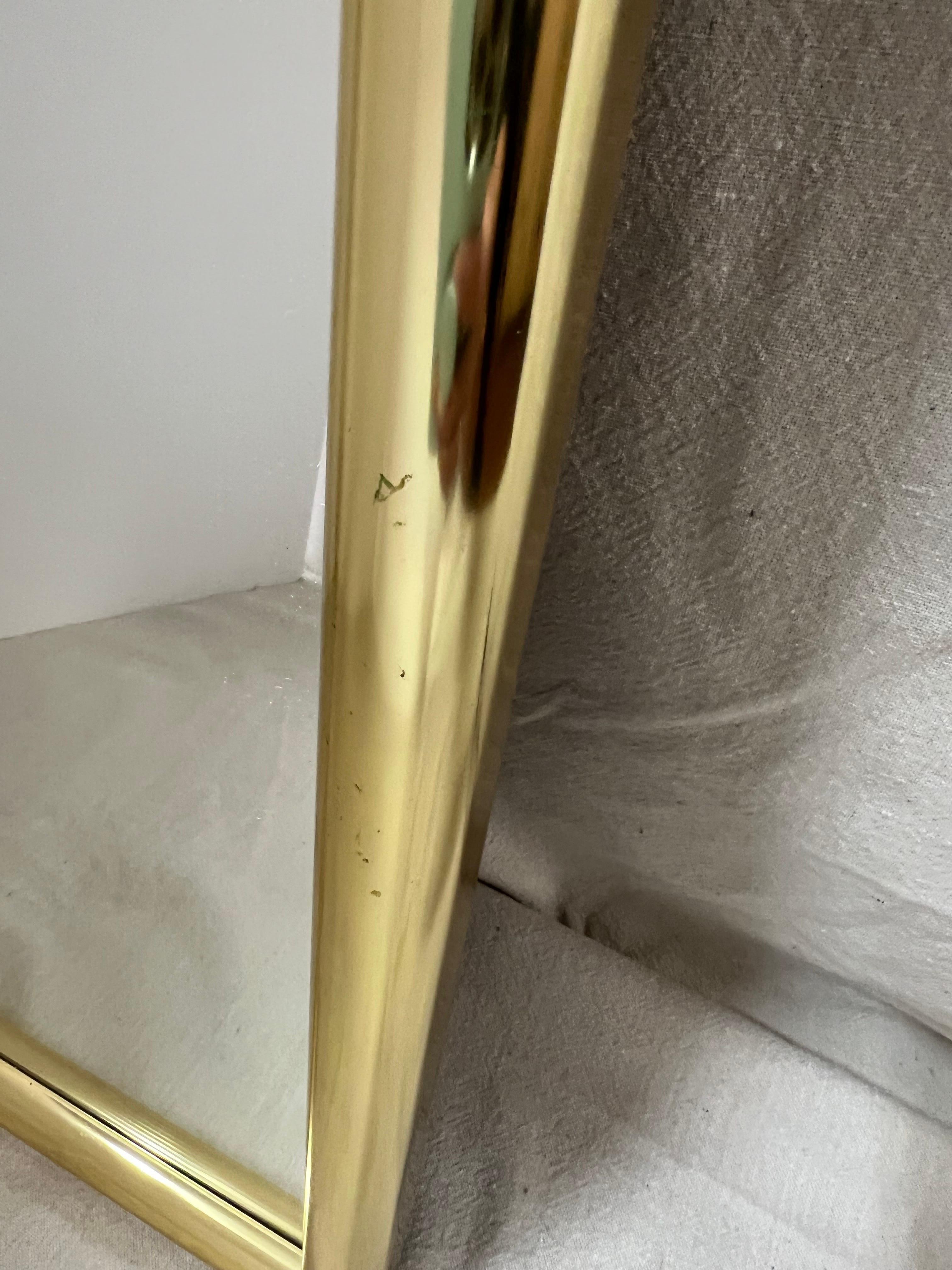Mid-Century Minimalist Brass Mirror For Sale 10