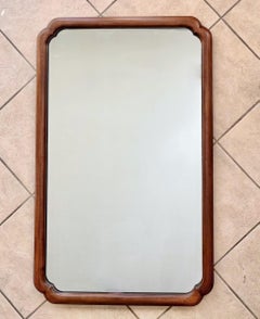Mid Century Rectangle Walnut Widdicomb Wall Mirror