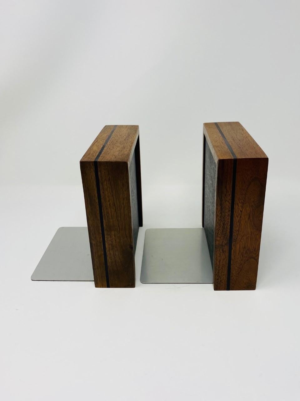 Mid Century Rectangular Bookends by DAPCO For Sale 2