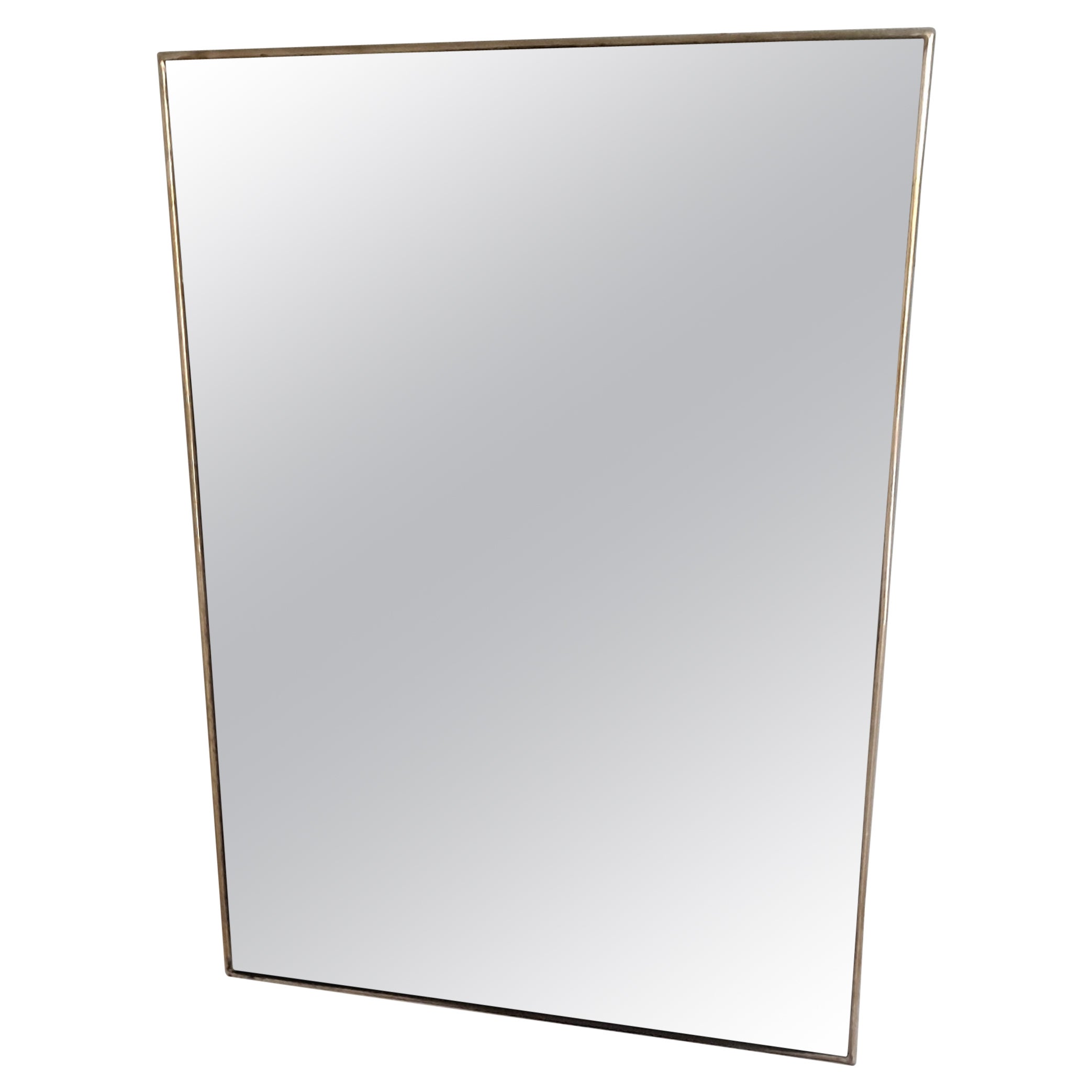 Mid Century Rectangular Brass Mirror