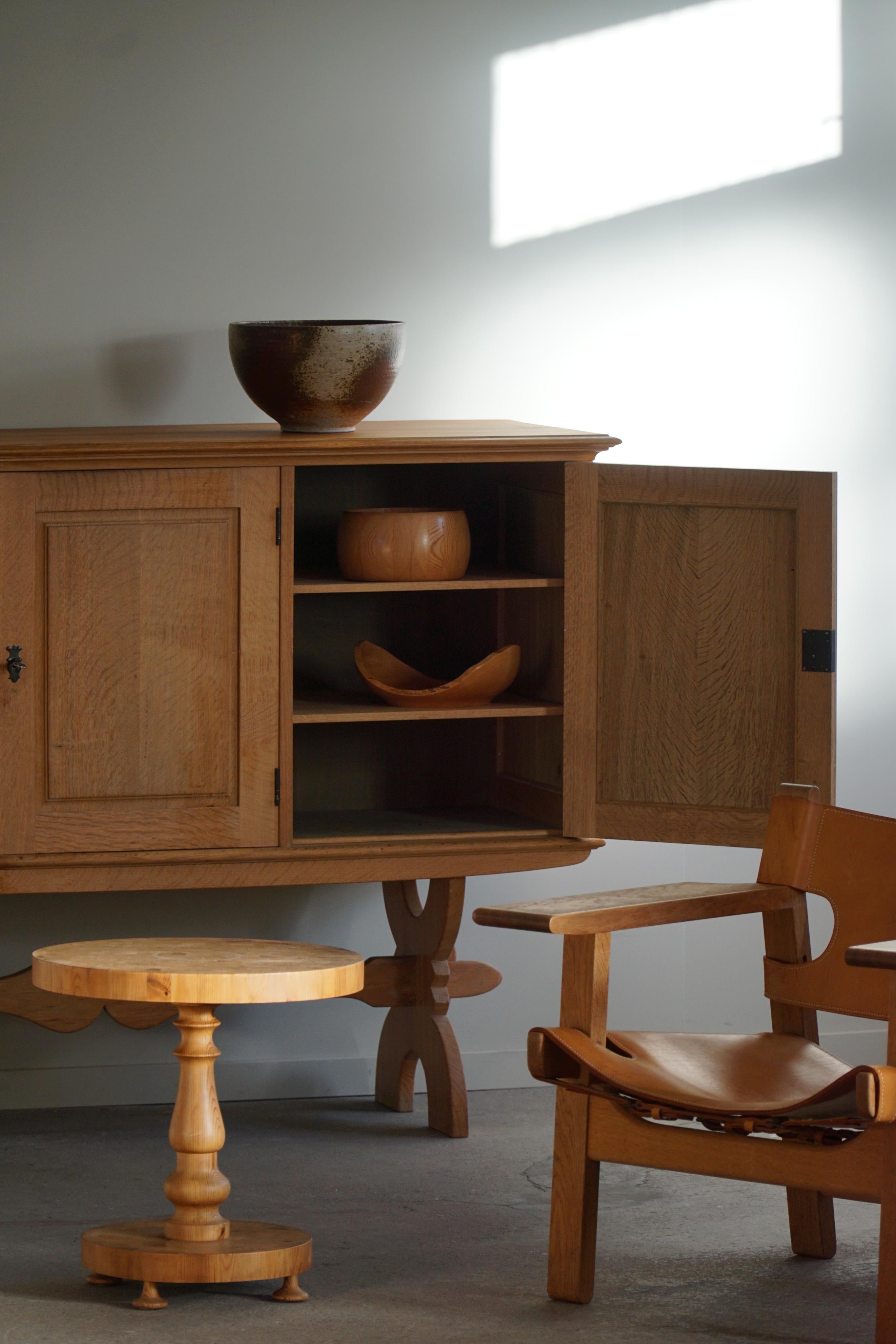 Midcentury Rectangular Cabinet in Solid Oak, Made in Denmark, 1950s 4