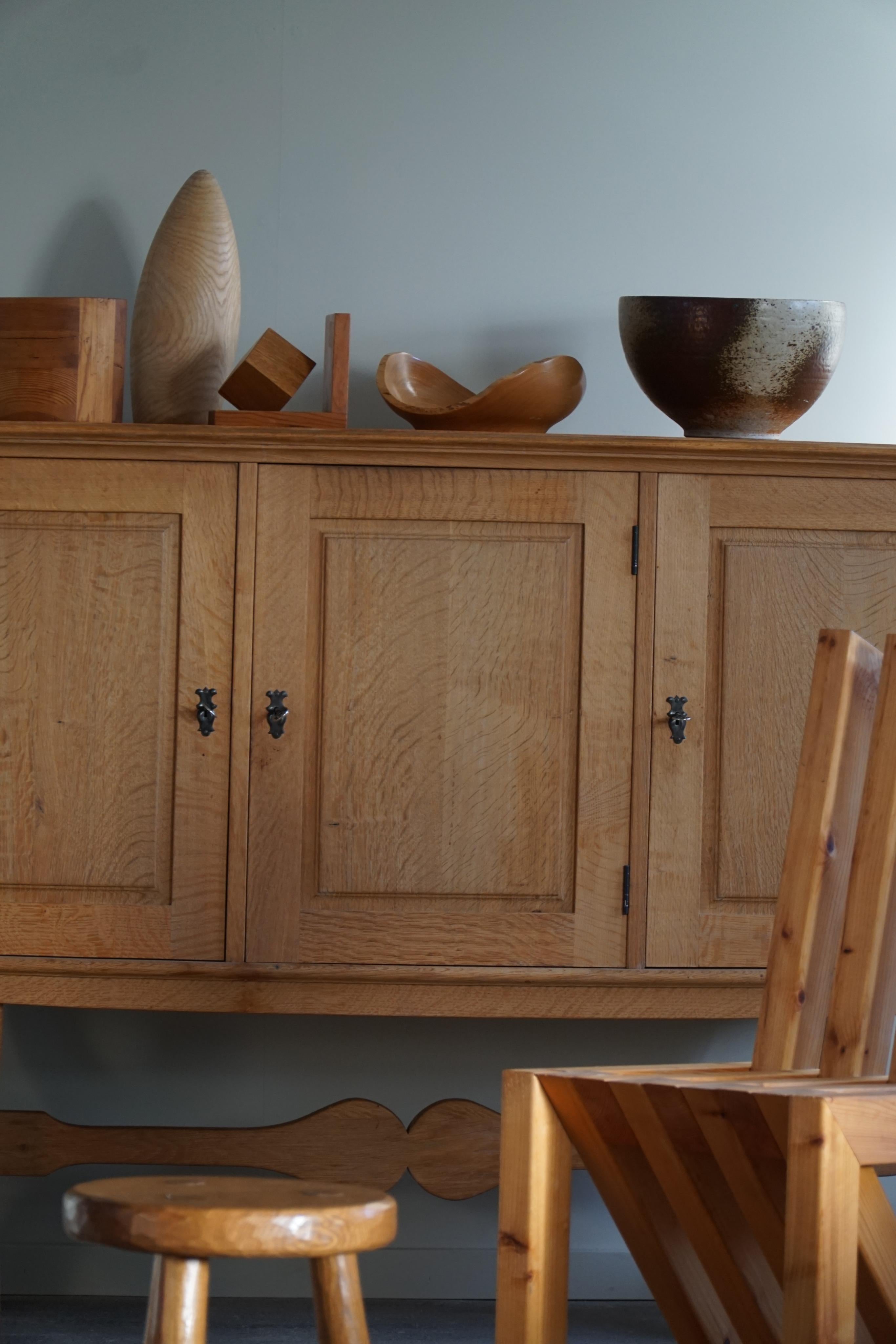 Midcentury Rectangular Cabinet in Solid Oak, Made in Denmark, 1950s 6