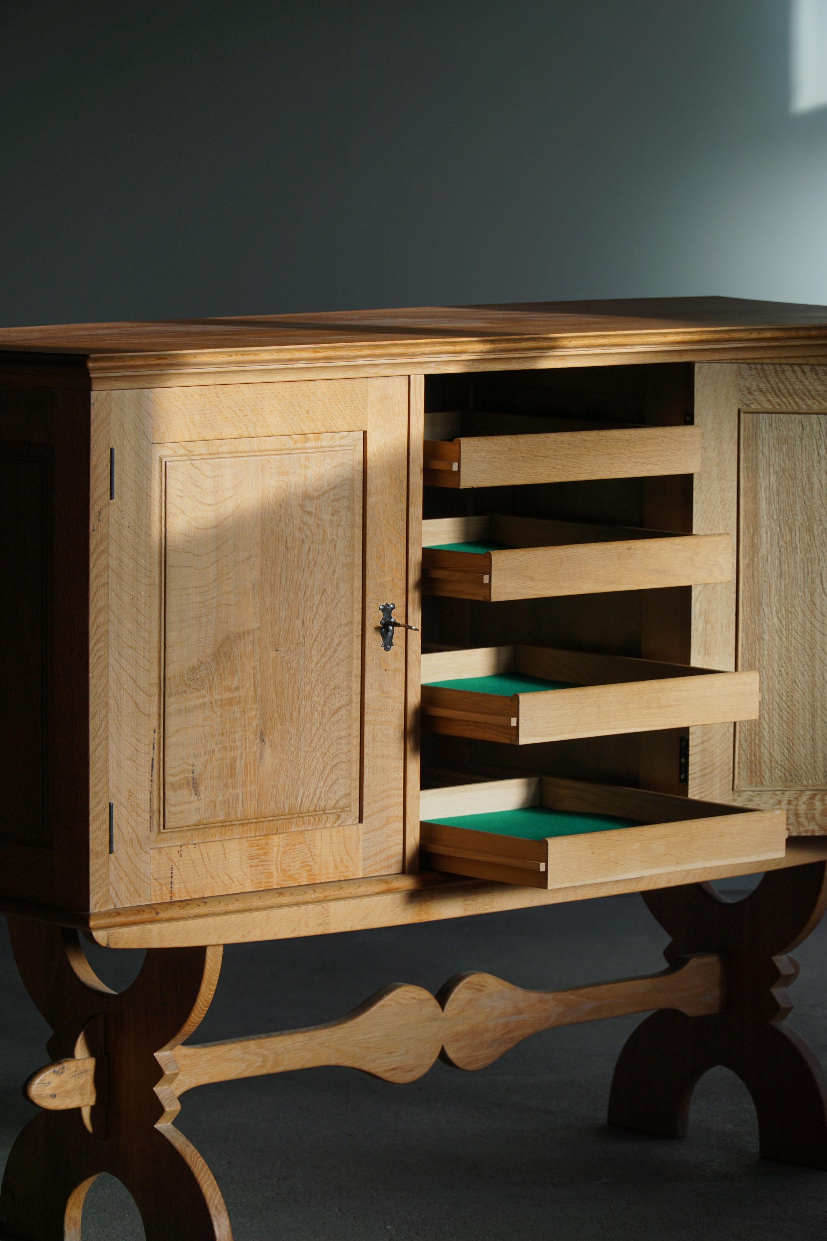 20th Century Midcentury Rectangular Cabinet in Solid Oak, Made in Denmark, 1950s