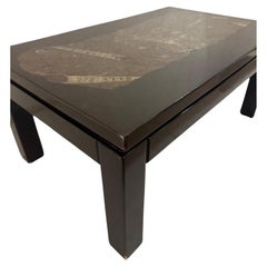 Mid-Century  Rectangular Coffee Table by Etienne Allemeersch, Fossilized Stone