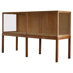 Mid Century Rectangular Danish Display Cabinet, Vitrine, Made in Oak, 1960s