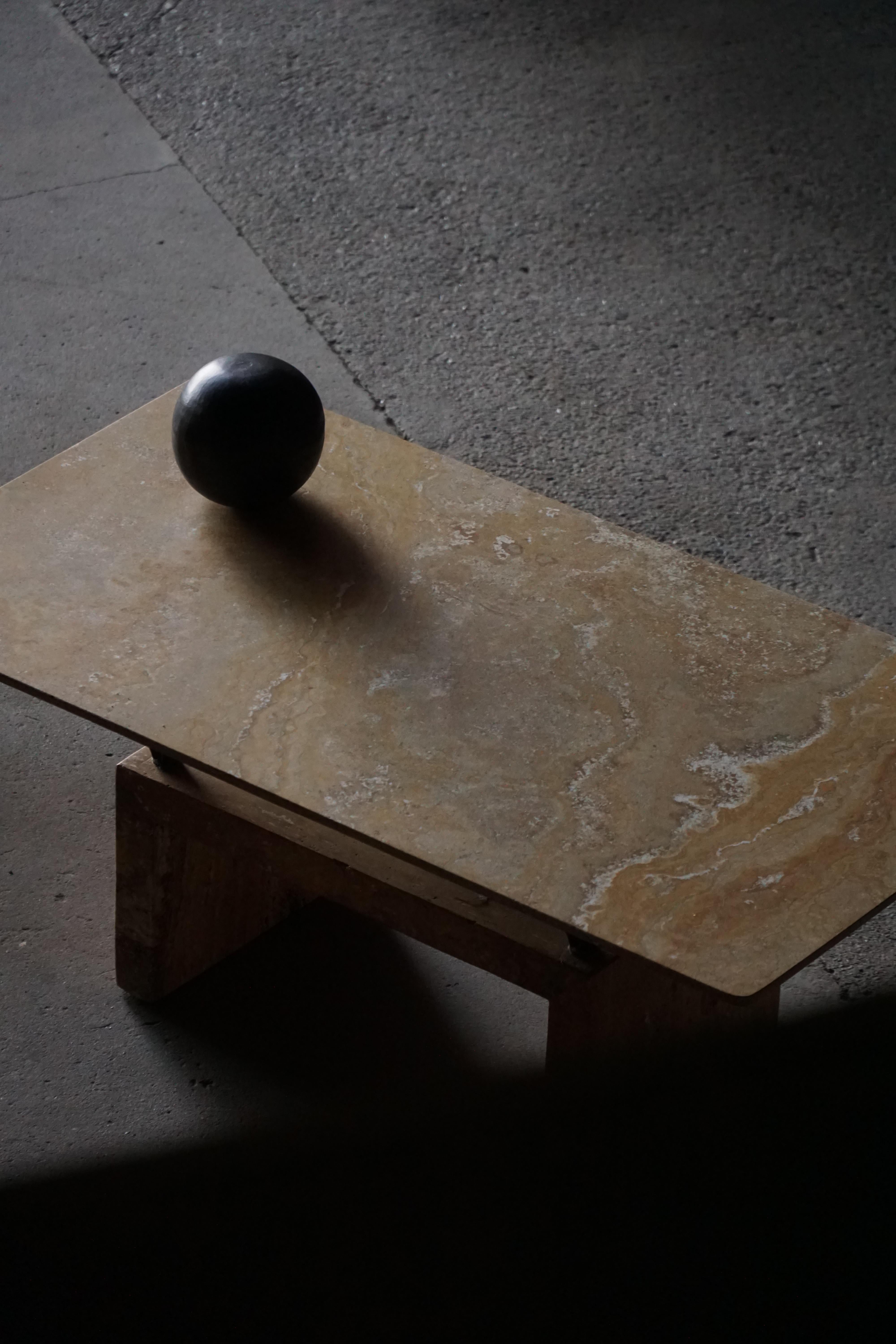 Mesa de centro rectangular de mármol de mediados de siglo, Made in Italy, años 70 en venta 4