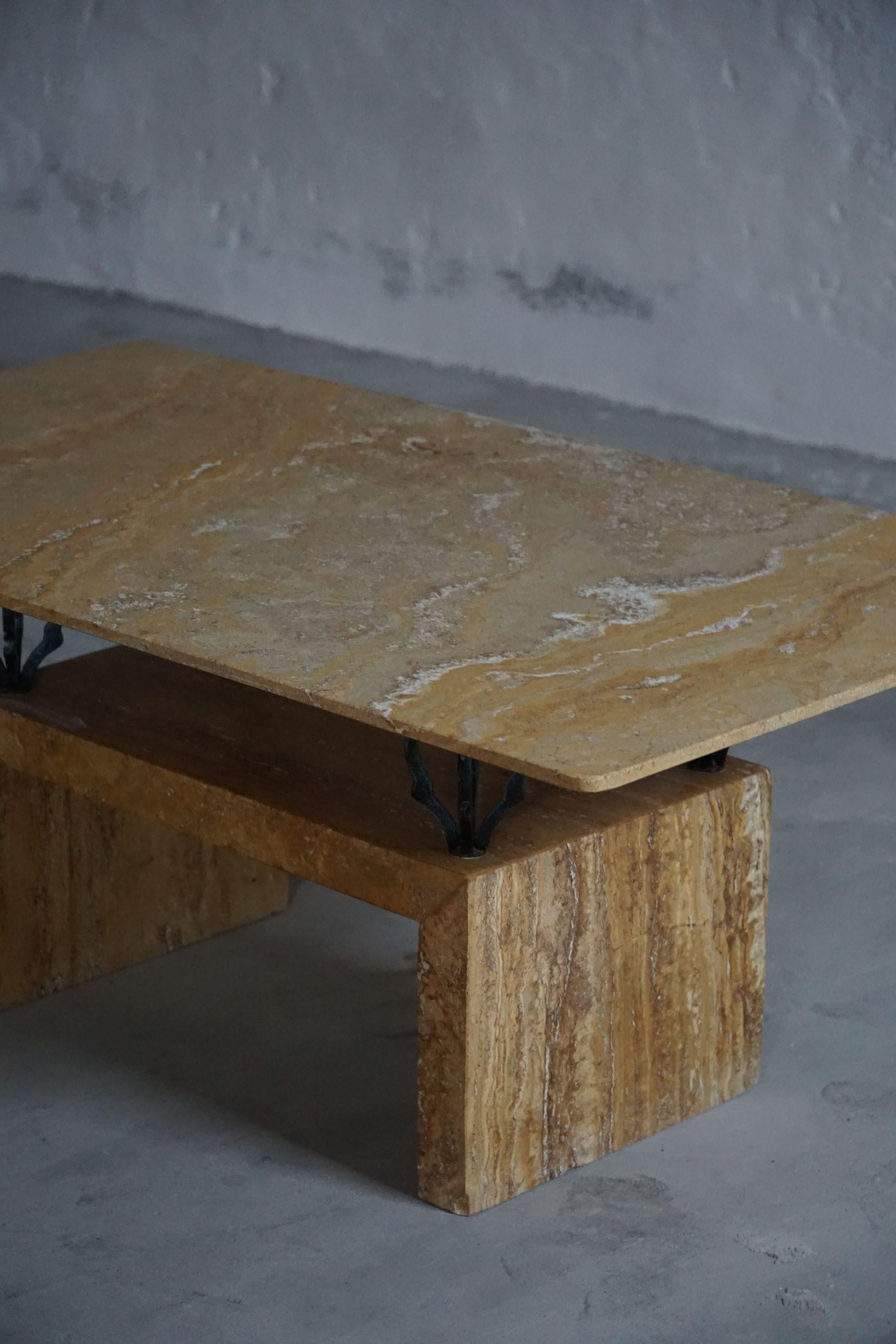 Mid-Century Modern Mid Century Rectangular Marble Coffee Table, Made in Italy, 1970s For Sale