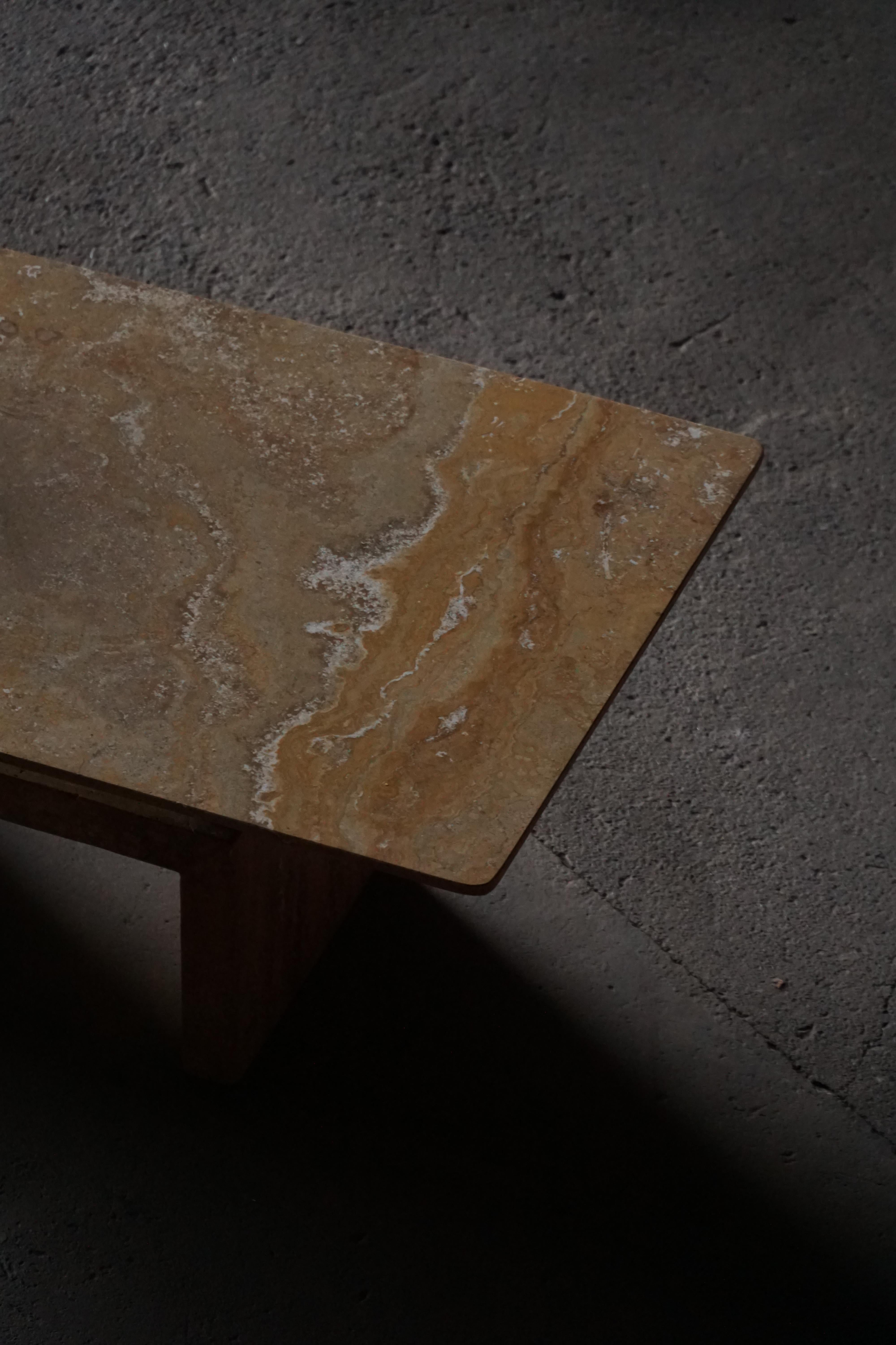 Mesa de centro rectangular de mármol de mediados de siglo, Made in Italy, años 70 Hierro en venta