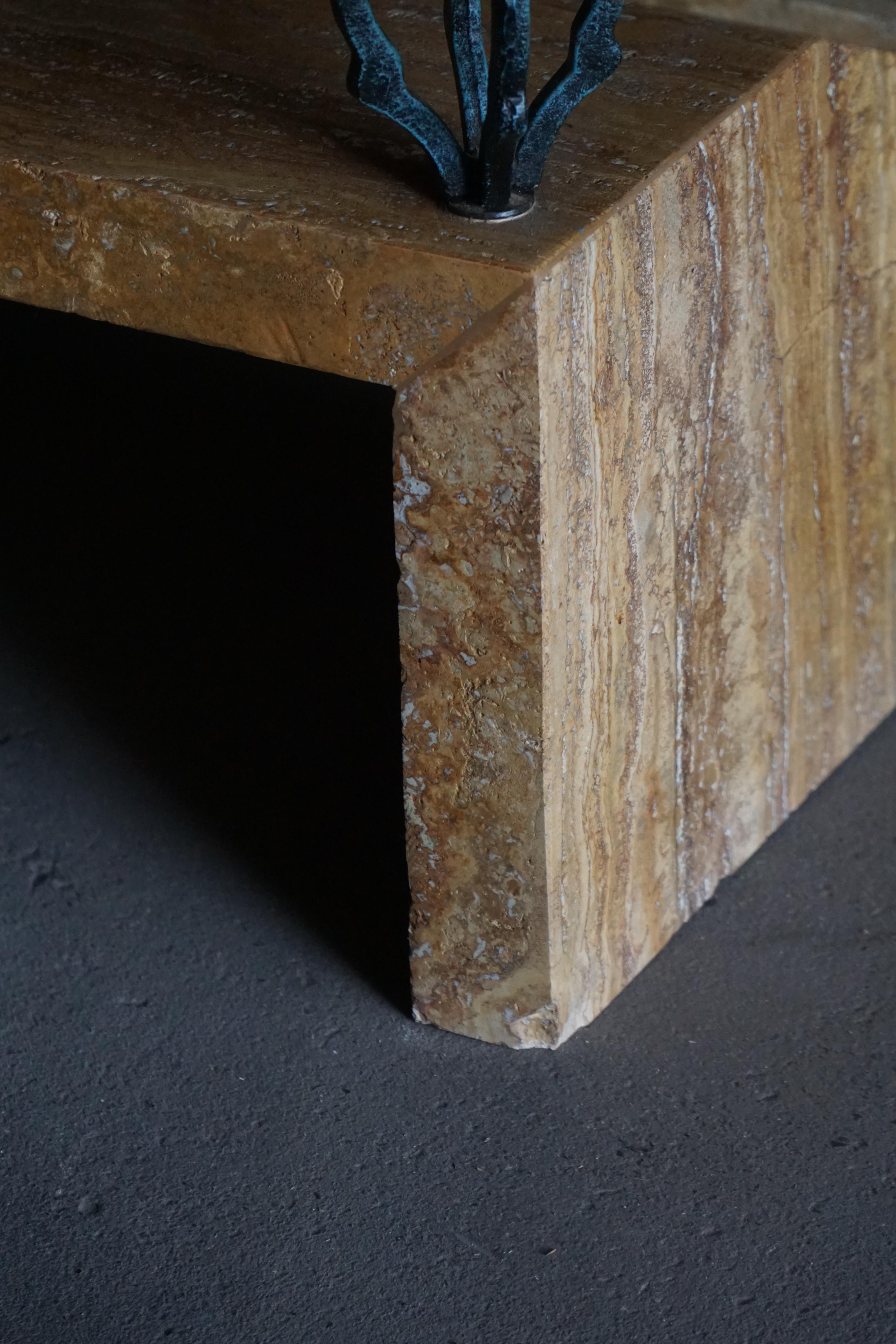 Mesa de centro rectangular de mármol de mediados de siglo, Made in Italy, años 70 en venta 2