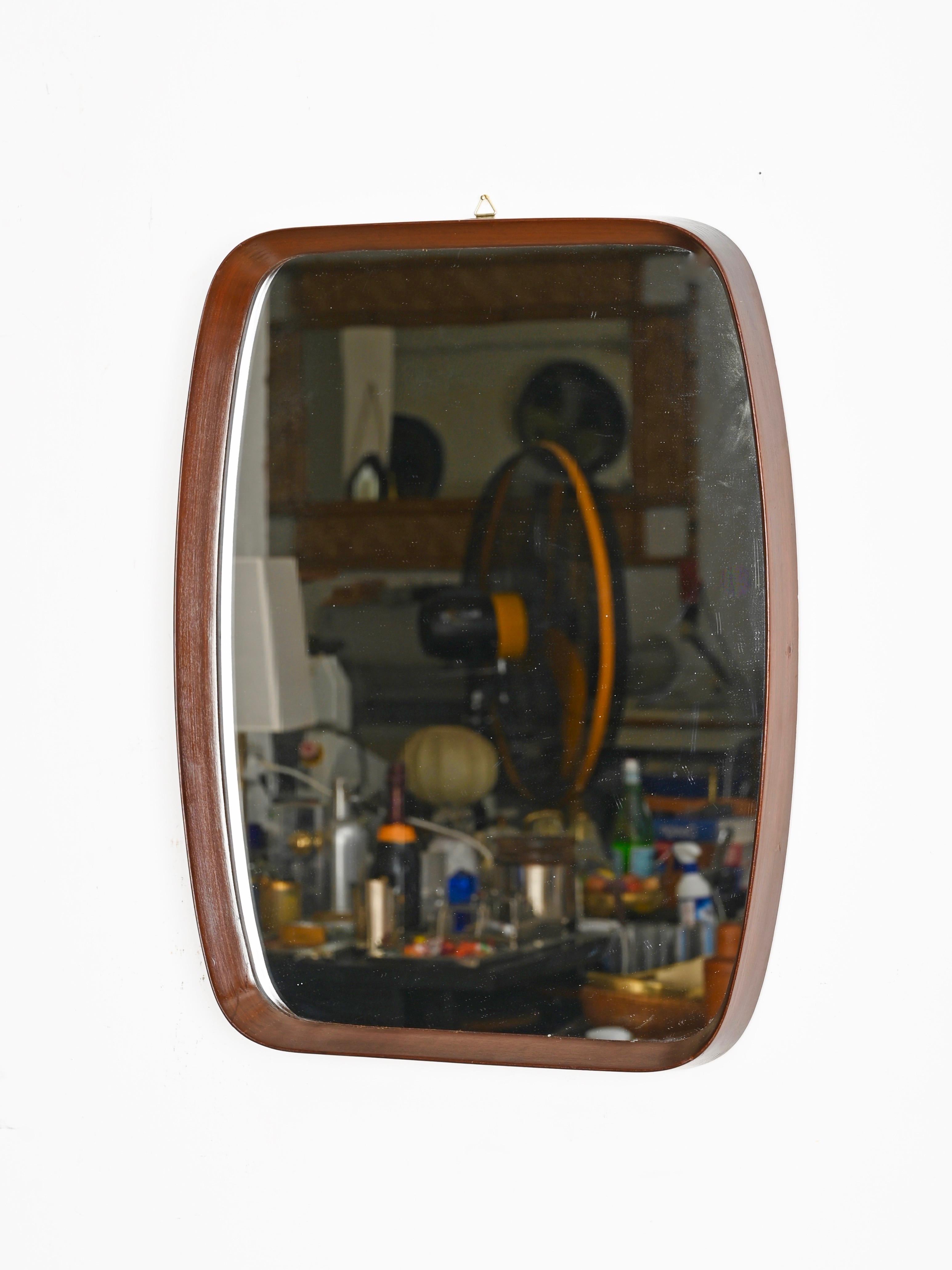 Mid-Century Rectangular Mirror in Teak by Campo & Graffi, Italy 1960s For Sale 3
