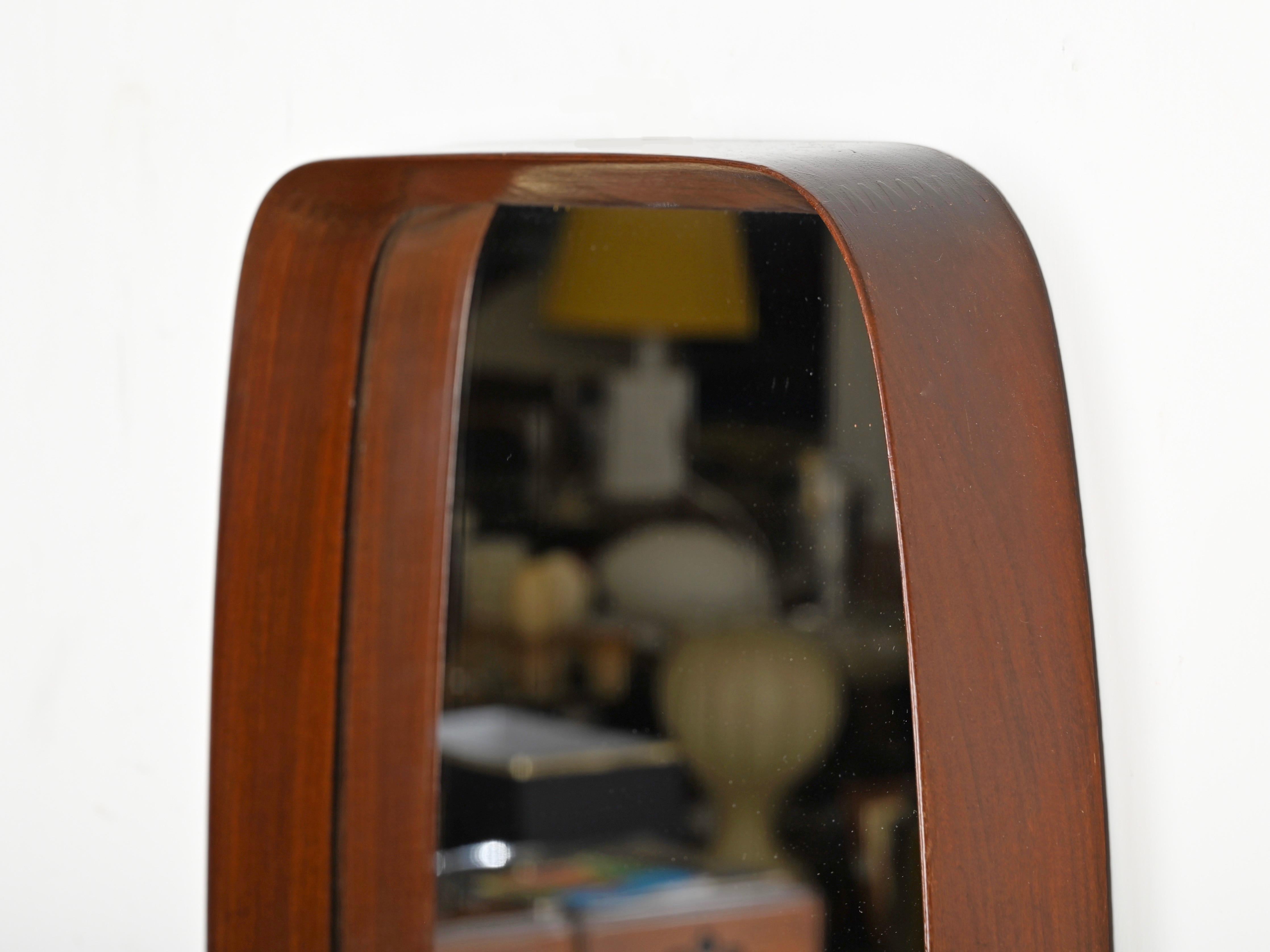 Mid-Century Rectangular Mirror in Teak by Campo & Graffi, Italy 1960s For Sale 5