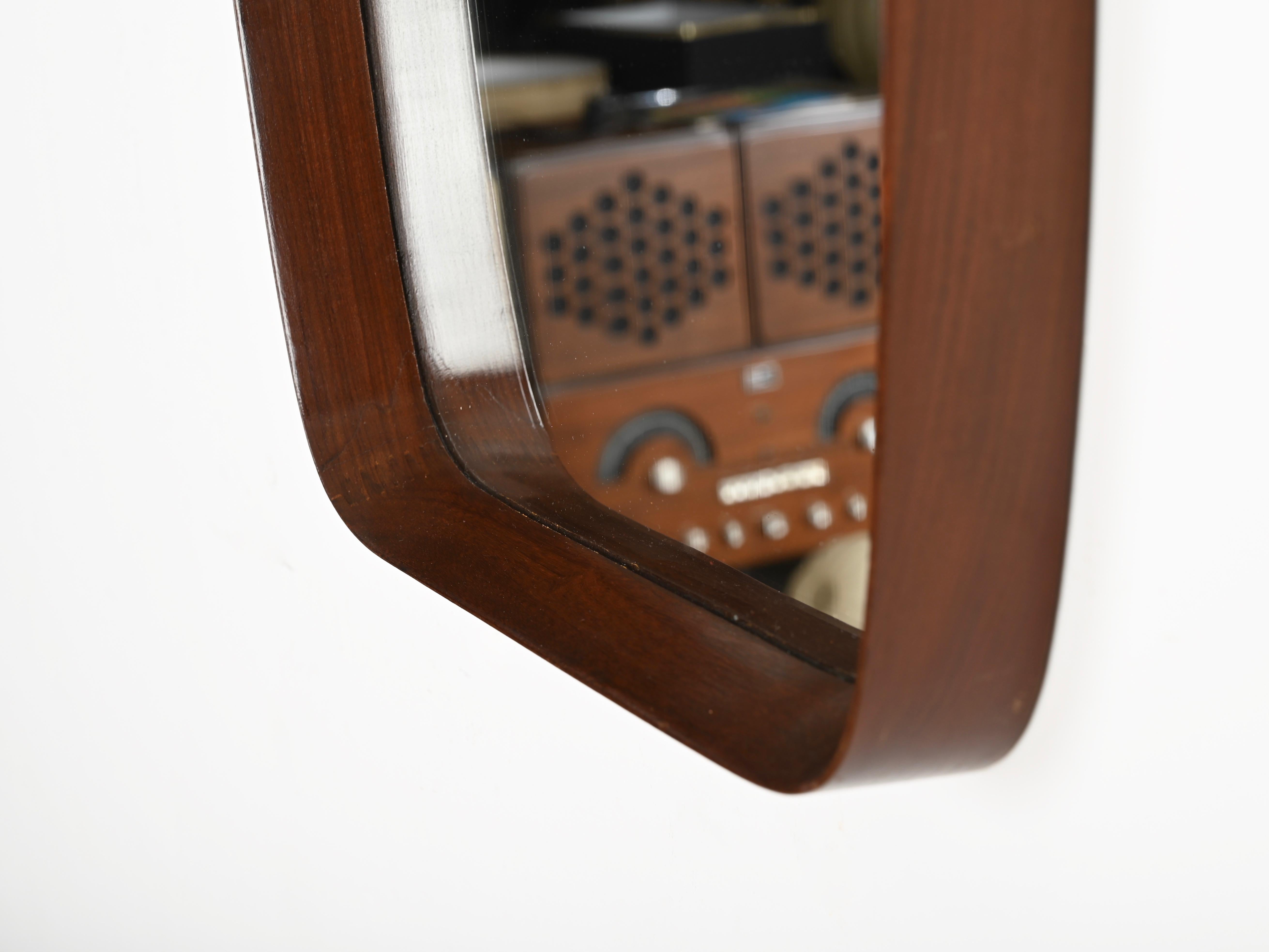 Mid-Century Rectangular Mirror in Teak by Campo & Graffi, Italy 1960s For Sale 6