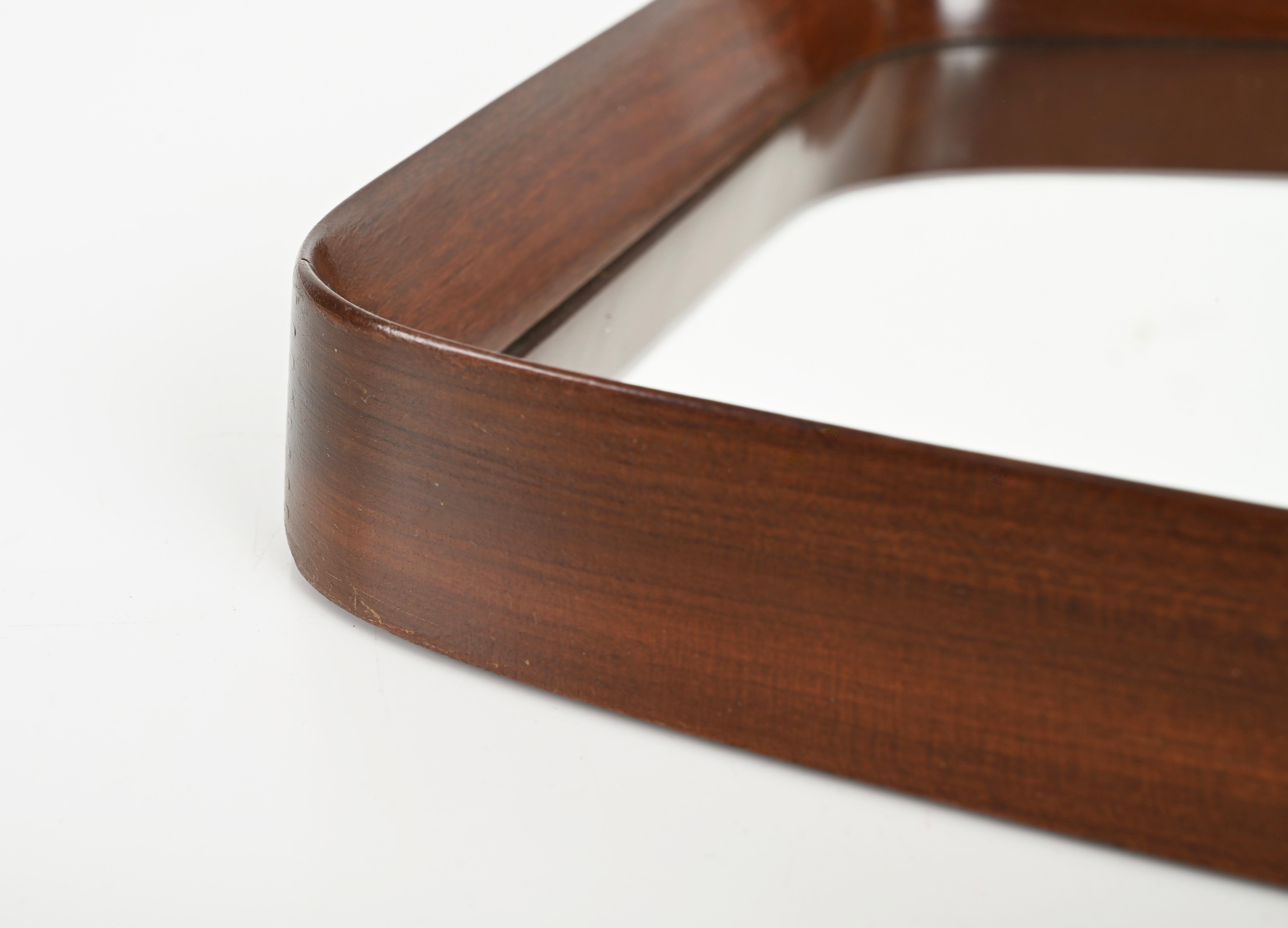 Mid-Century Rectangular Mirror in Teak by Campo & Graffi, Italy 1960s For Sale 1