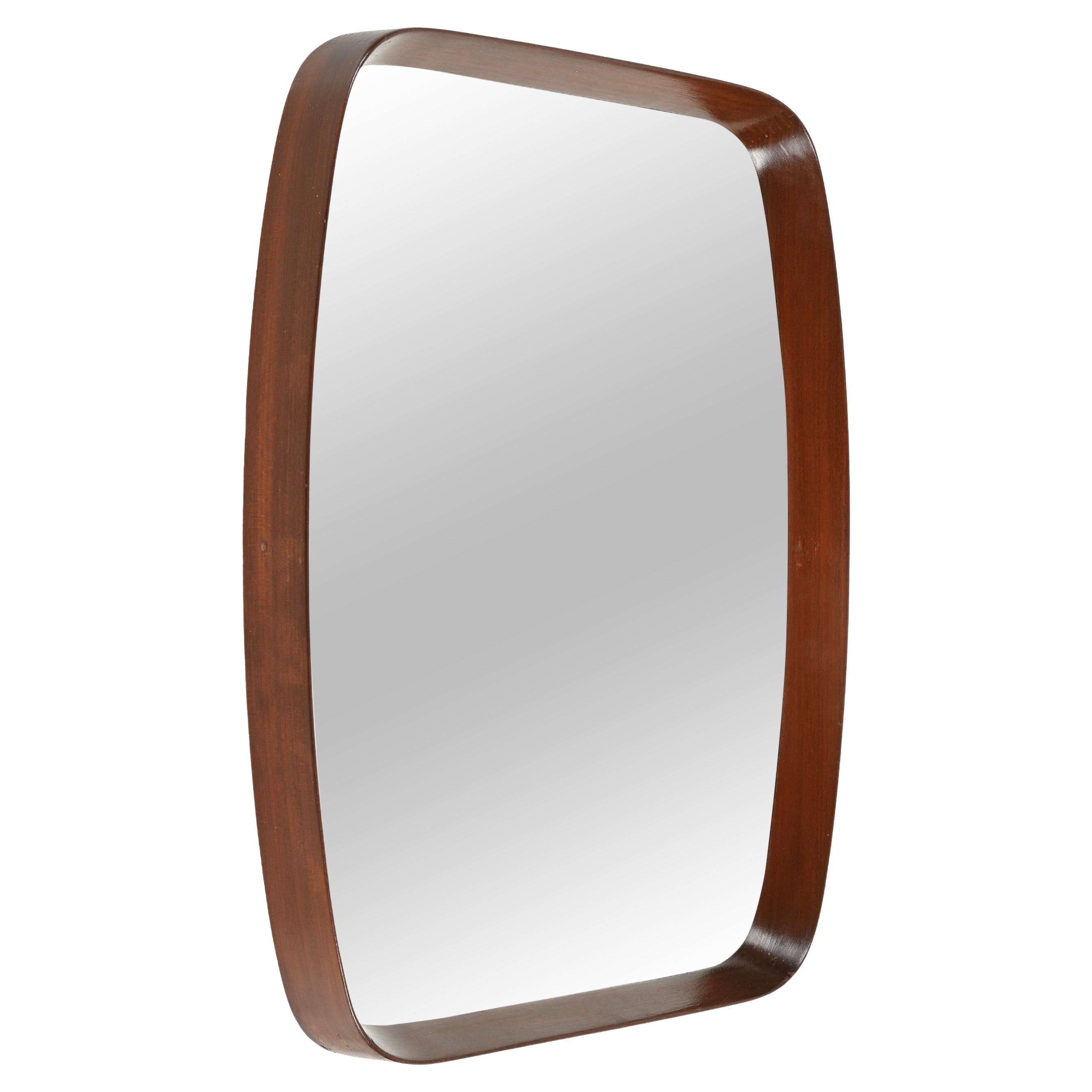 Miroir rectangulaire du milieu du siècle dernier en teck par Campo & Graffi, Italie, années 1960