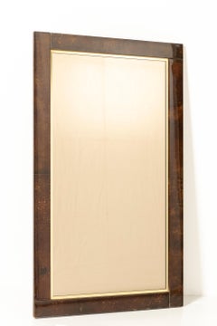 Mid-Century Rectangular Mirror with Glazed Parchment Frame, Italy, 1960