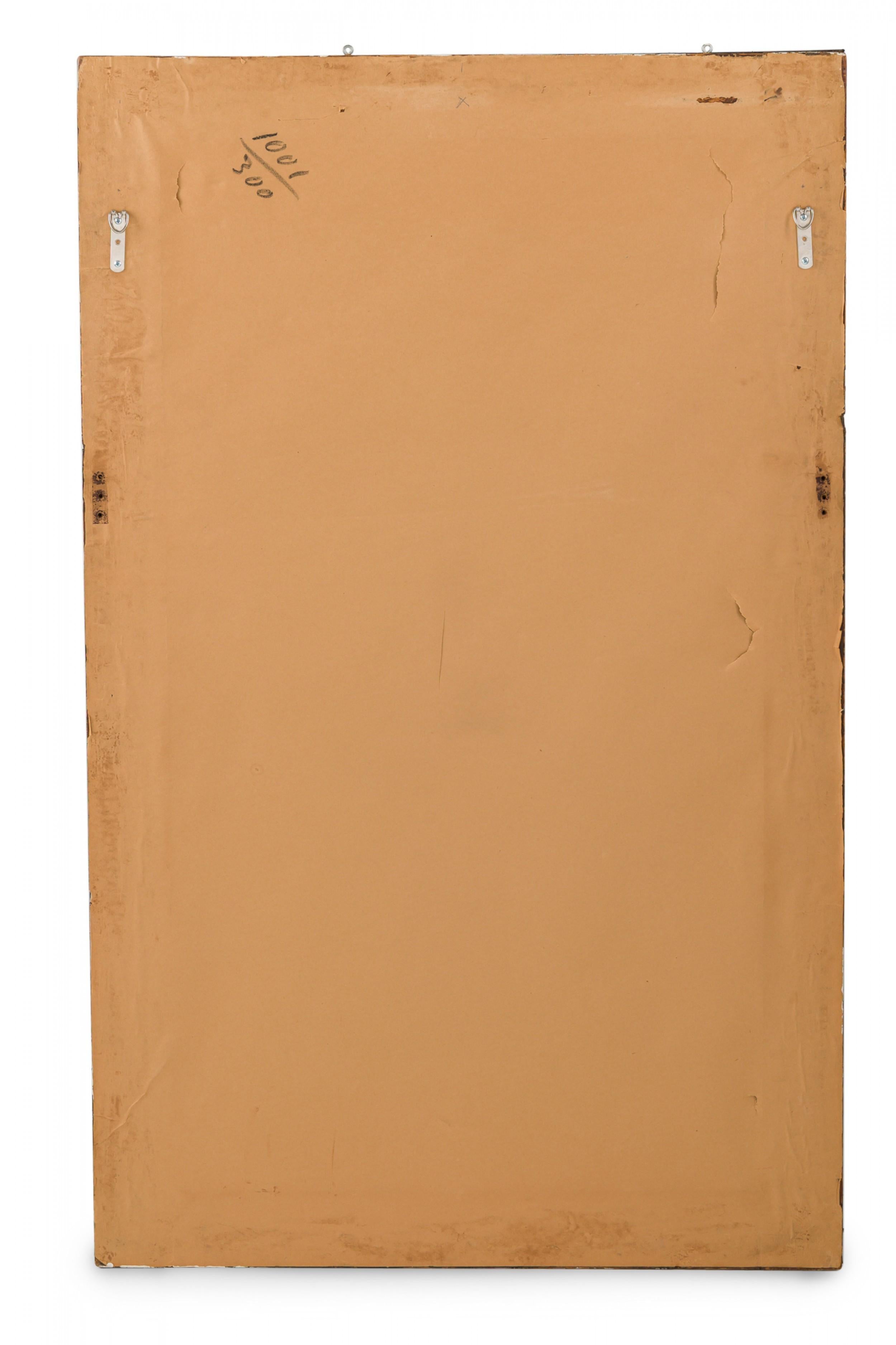 Espejo de Pared Bistro Rectangular conopial de mediados de siglo chapado en latón Metal en venta