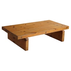 Mid Century Rectangular Pine Coffee Table by Roland Wilhelmsson, Ågasta, 1969