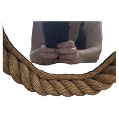 Espejo rectangular de cuerda de mediados de siglo Adrien Audoux and Frida Minet