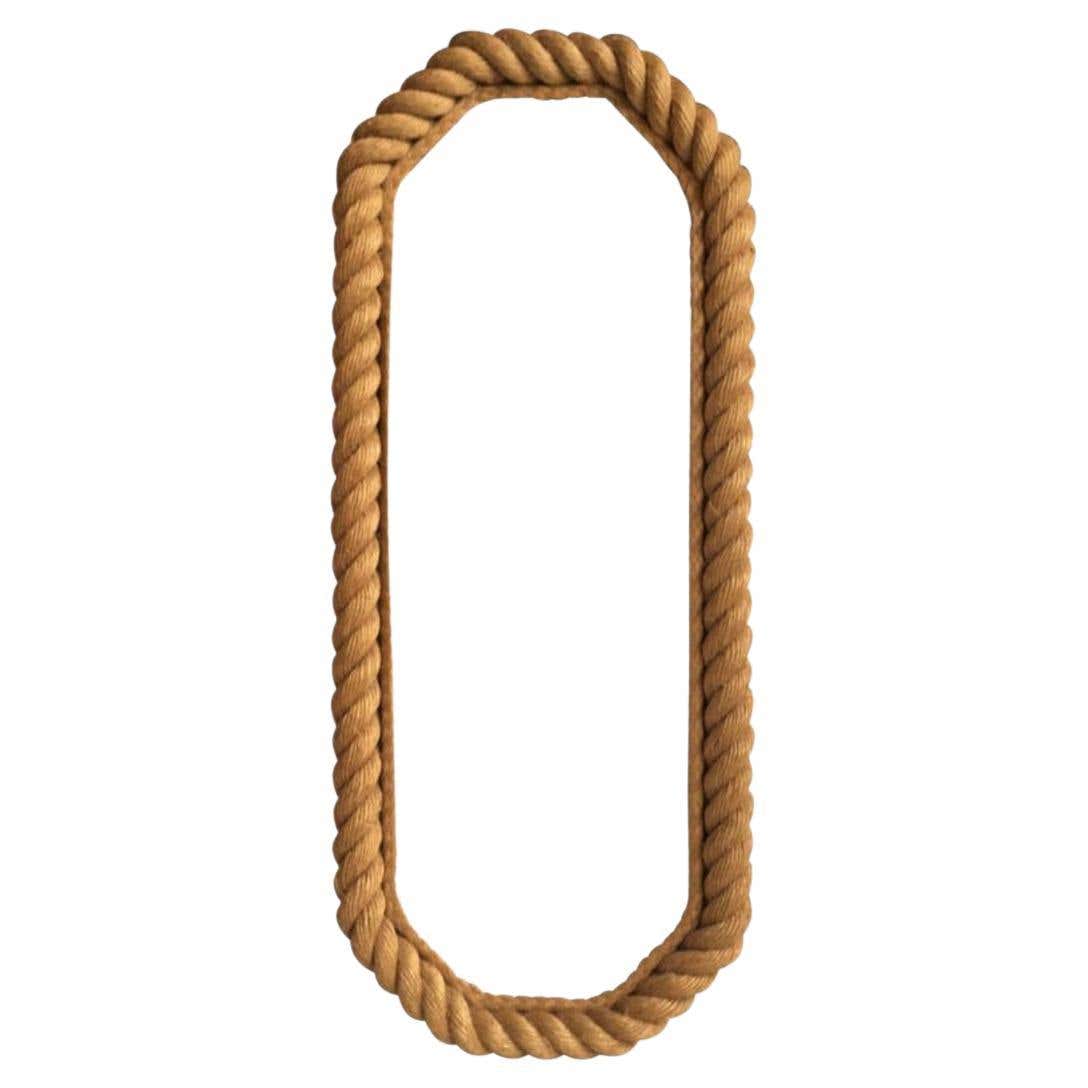 Mid-Century Rectangular Rope Mirror Adrien Audoux and Frida Minet For ...