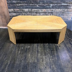 Mid-Century Rectangular Spilt Reed Coffee Table