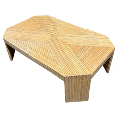 Mid-Century Rectangular Spilt Reed Coffee Table