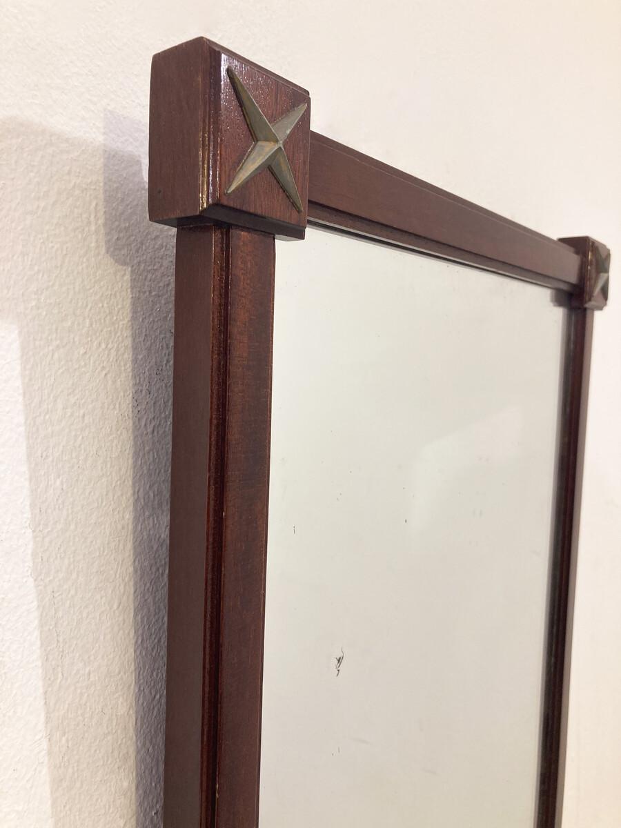 20ième siècle Miroir rectangulaire en bois du milieu du siècle en vente