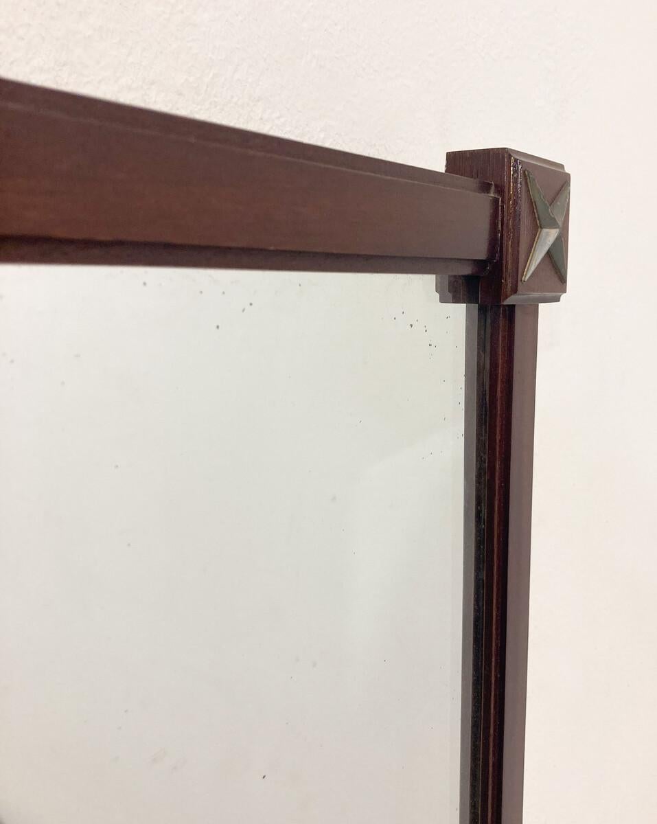 Bois Miroir rectangulaire en bois du milieu du siècle en vente