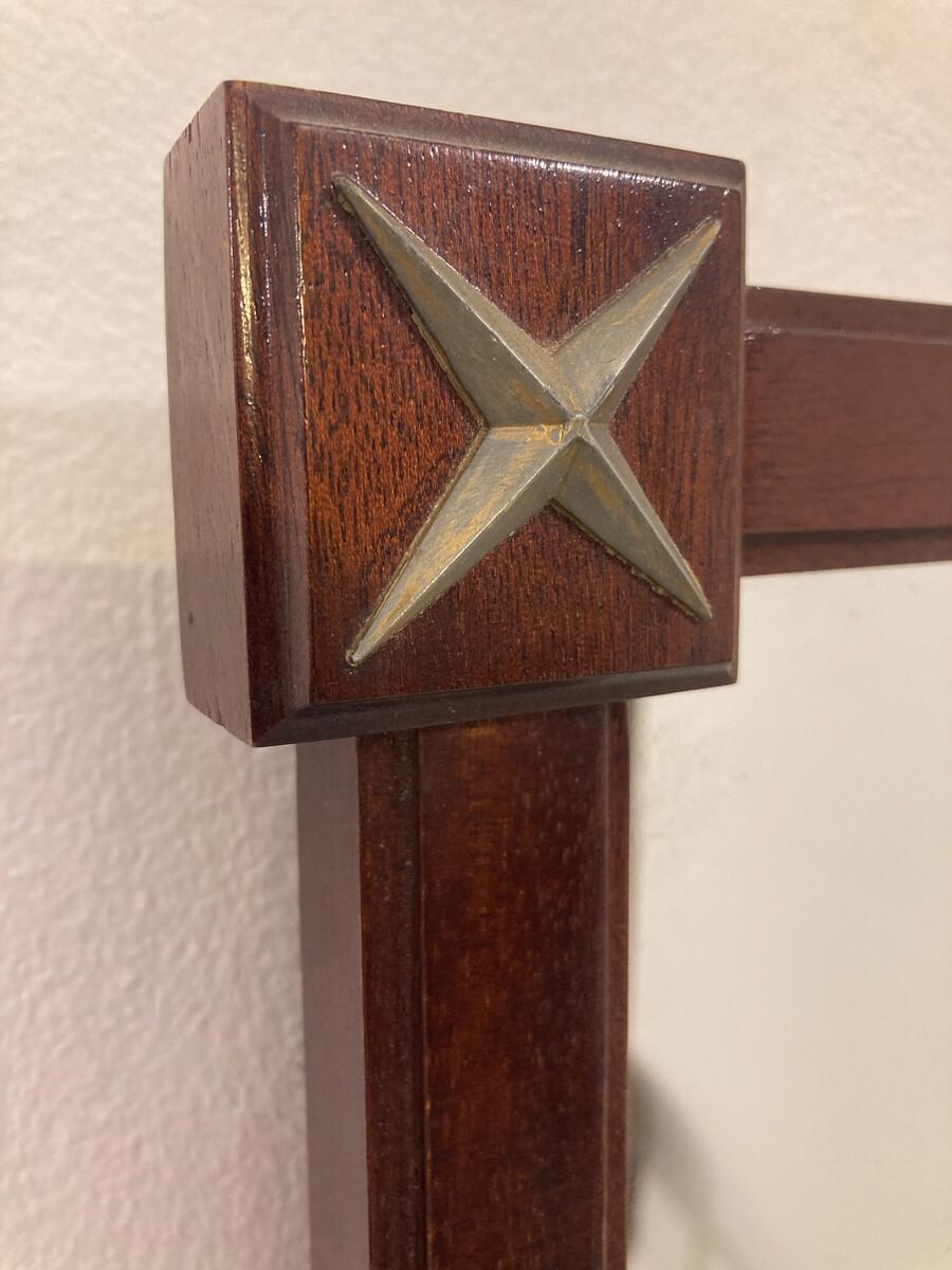 Miroir rectangulaire en bois du milieu du siècle en vente 1