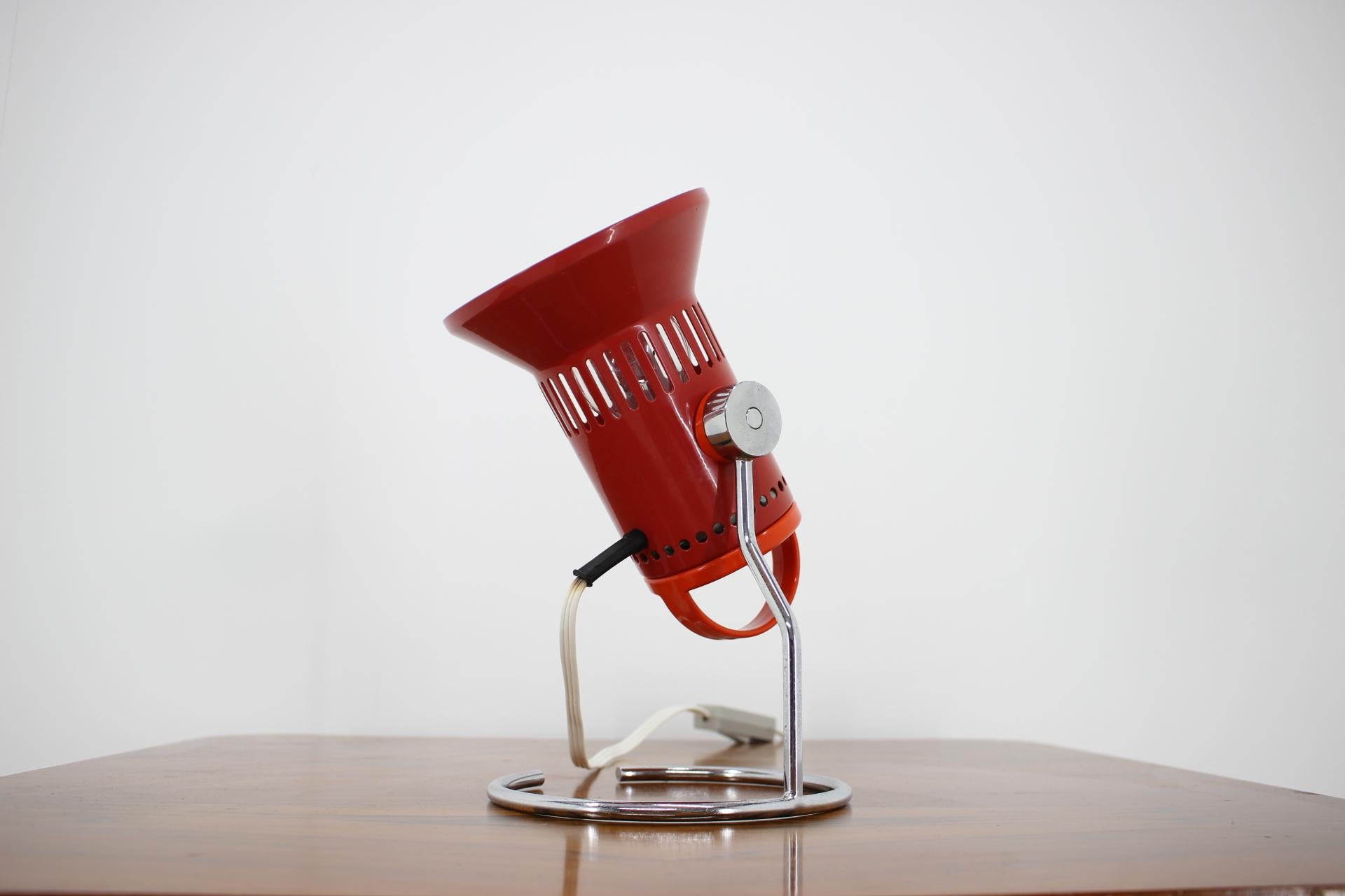 Late 20th Century Midcentury Red Adjustable Table Lamp, 1980s