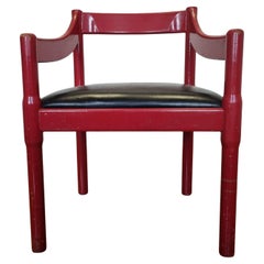 Mid-Century Red Carimate Armchair by Vico Magistretti for Cassina, Italy, 60s
