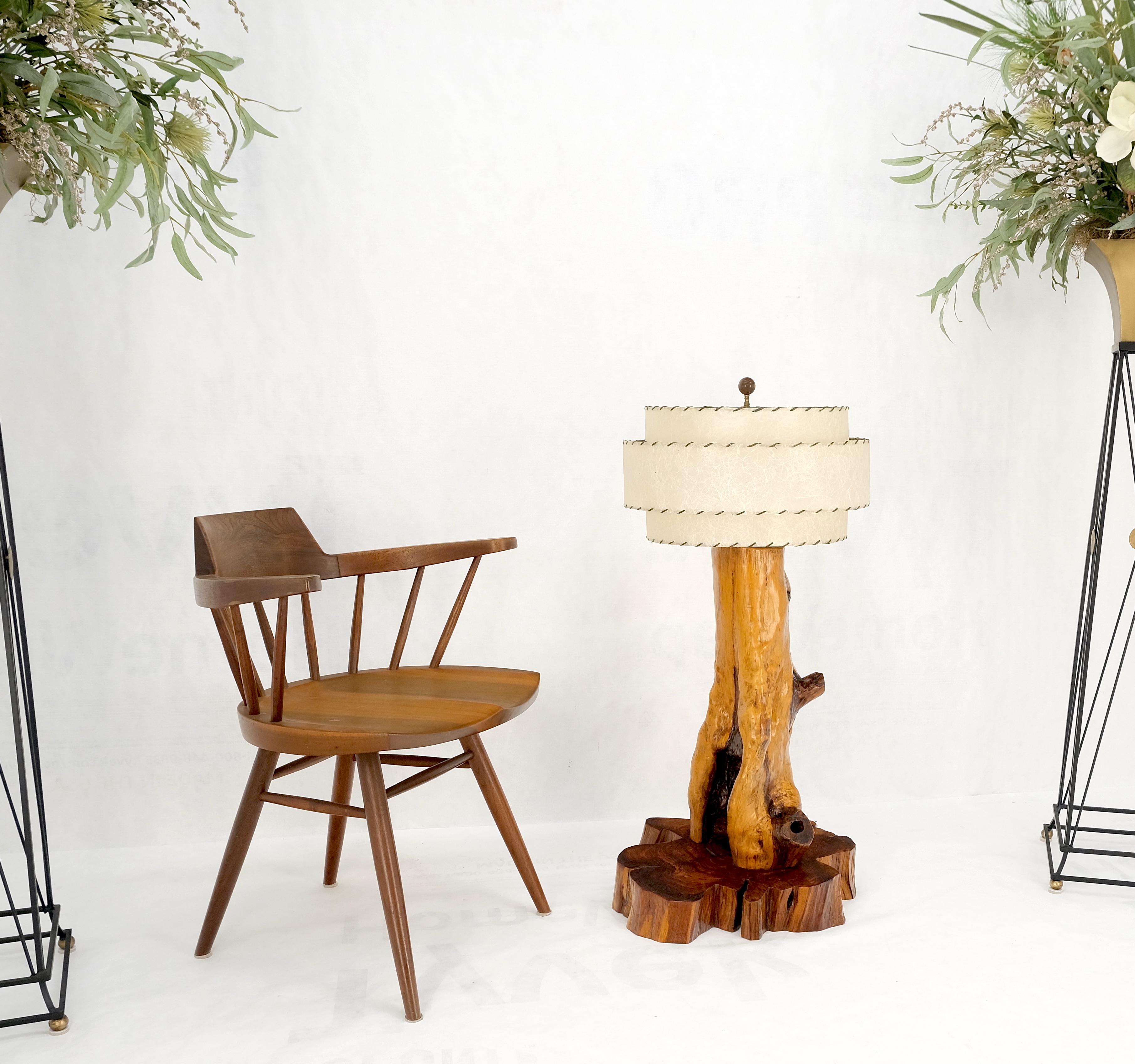 Mid-Century Red Cedar Driftwood Style Base Table Lamp W/ Matching Shade Mint! For Sale 8